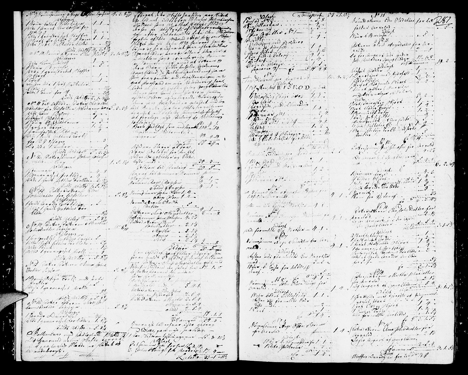 Ryfylke tingrett, AV/SAST-A-100055/001/IV/IVD/L0017b: Skifteprotokoll, register i protokollen, 1813-1817, s. 280b-281a