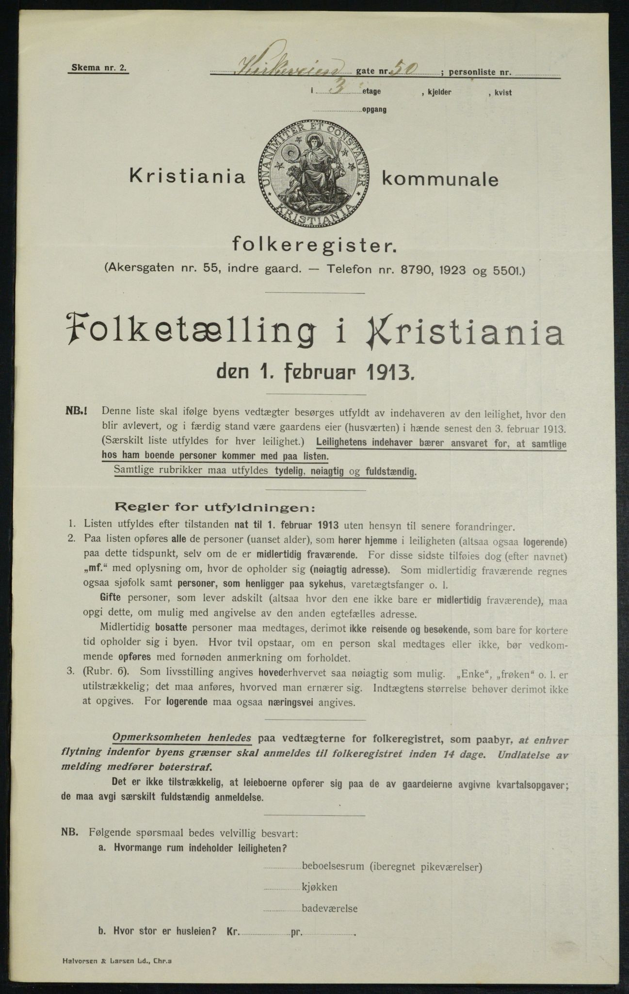 OBA, Kommunal folketelling 1.2.1913 for Kristiania, 1913, s. 50834