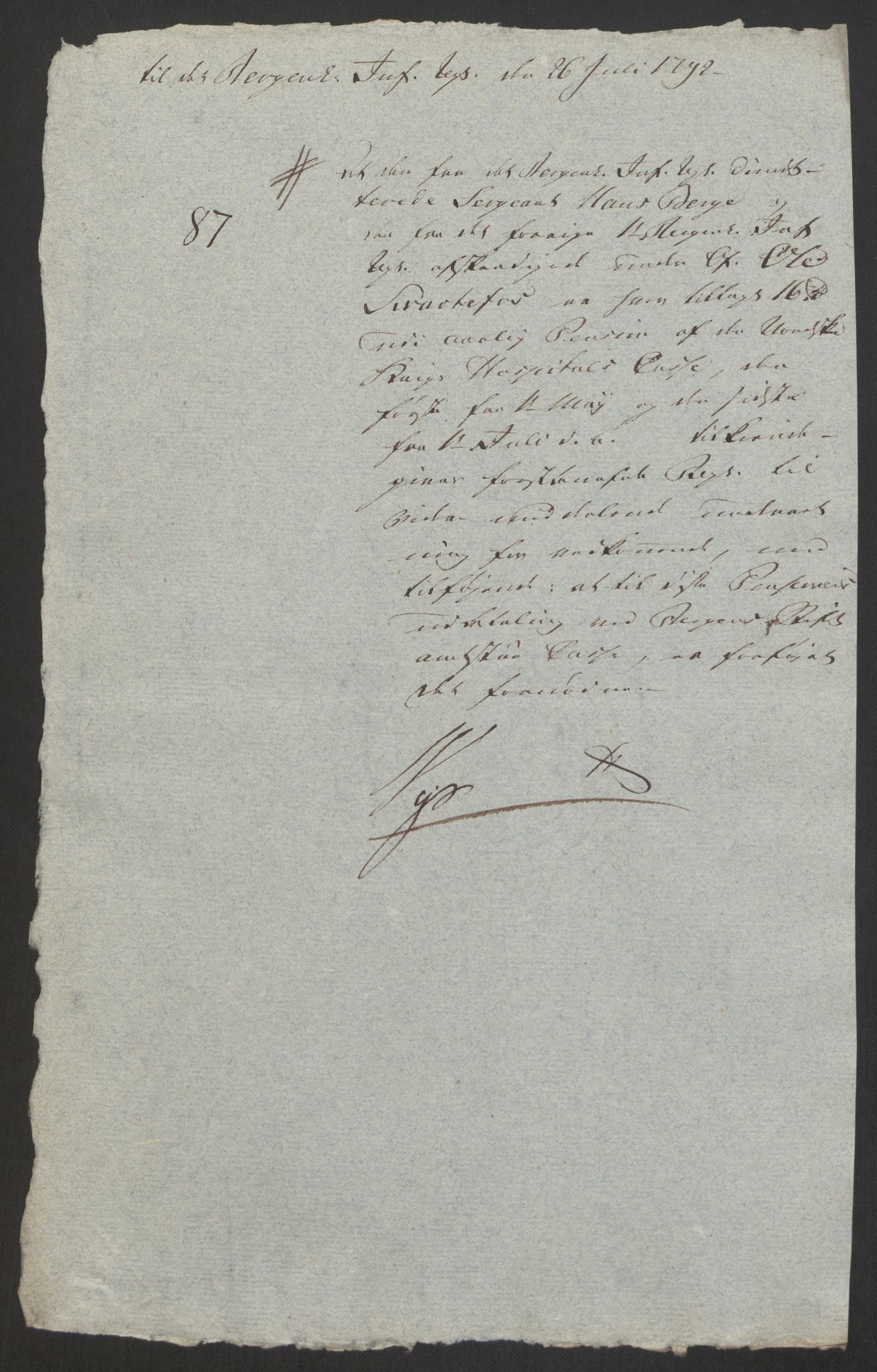 Forsvaret, Den norske kvesthuskasse/krigshospitalkasse, AV/RA-RAFA-1887/F/Fa/L0008: Konsepter, 1790-1793, s. 891