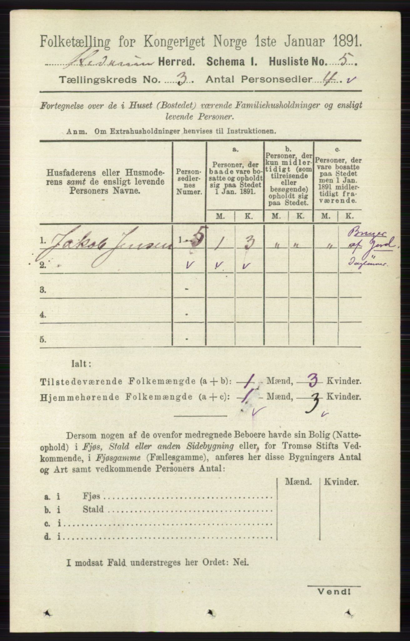 RA, Folketelling 1891 for 0727 Hedrum herred, 1891, s. 926