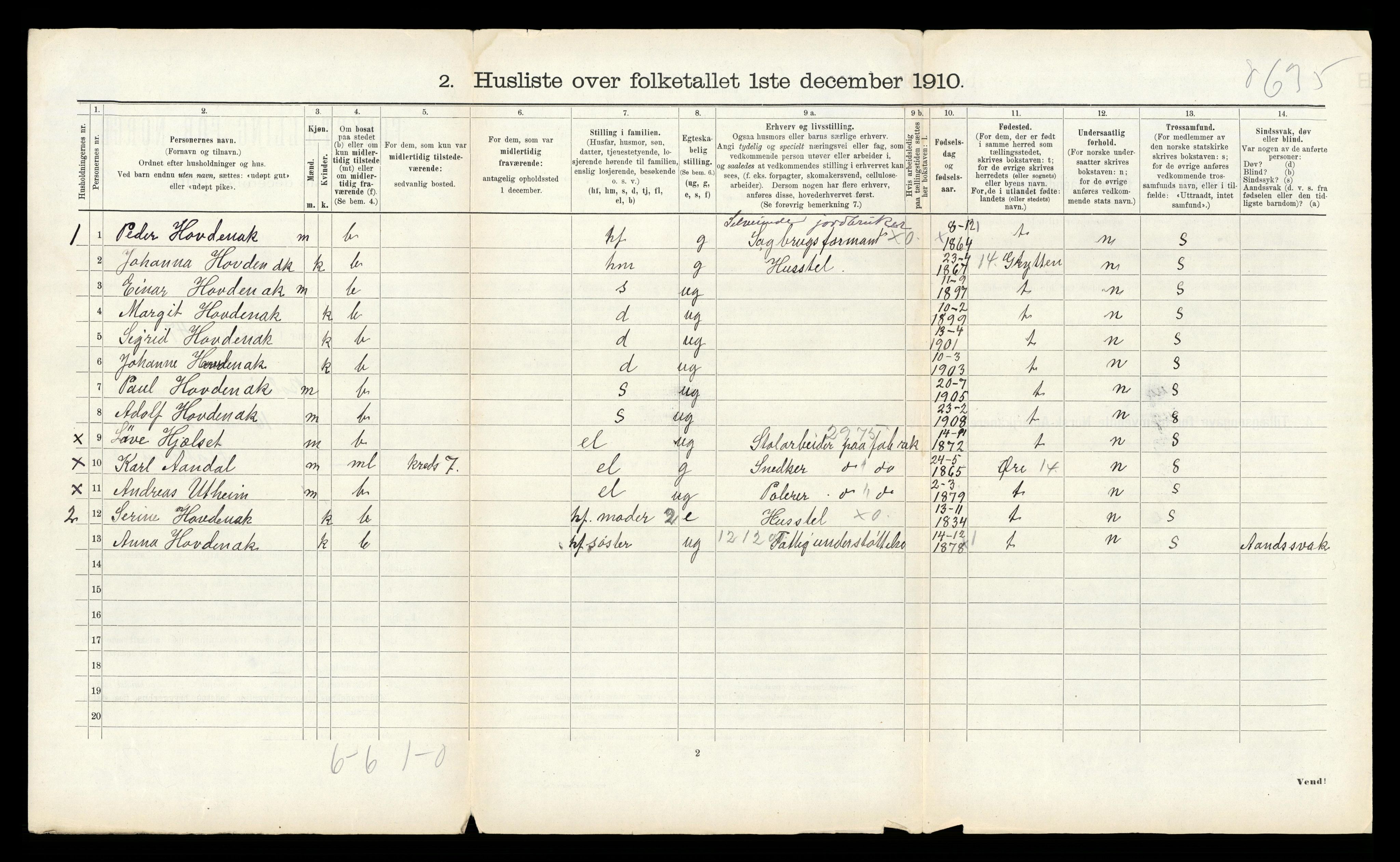 RA, Folketelling 1910 for 1544 Bolsøy herred, 1910, s. 1352