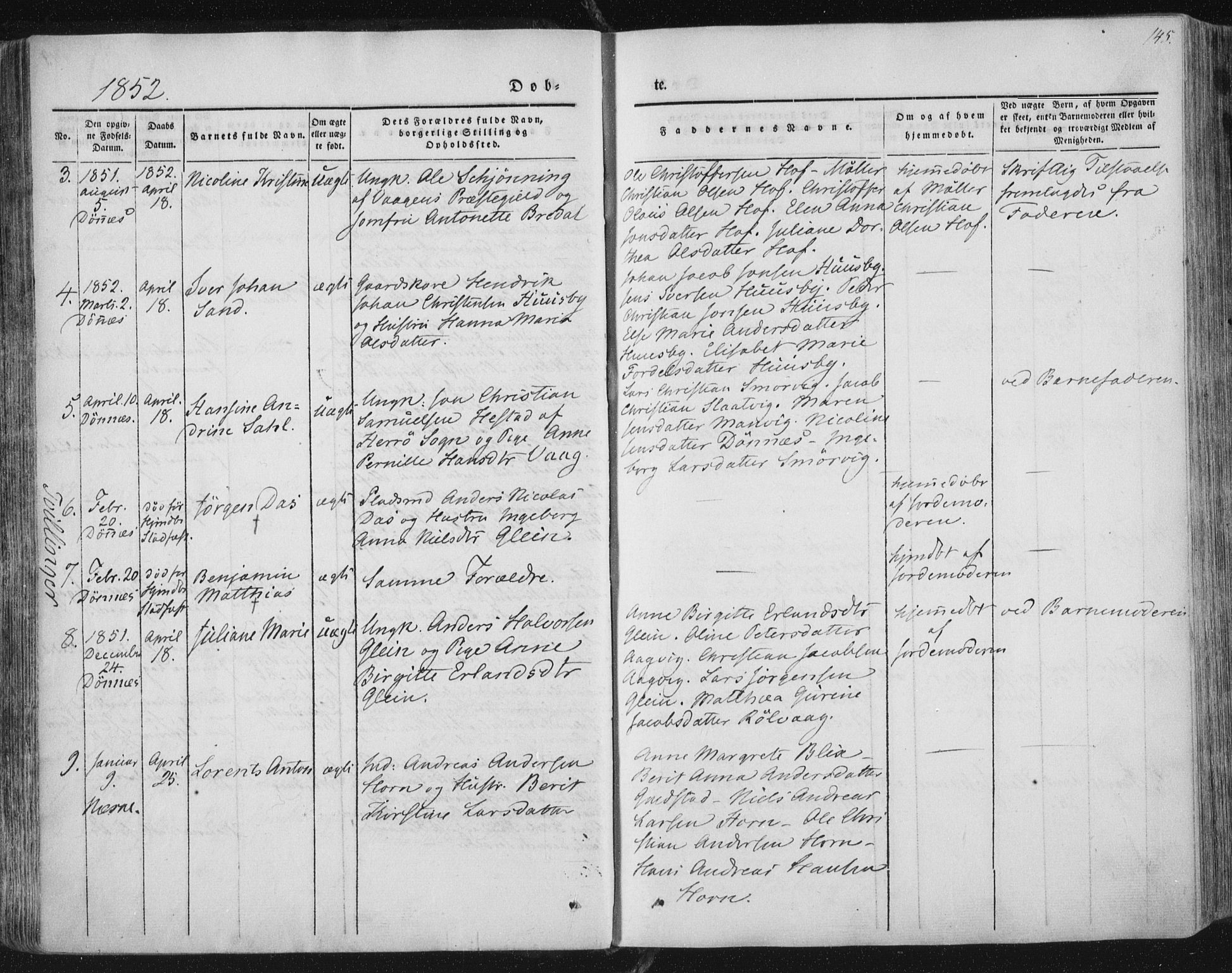 Ministerialprotokoller, klokkerbøker og fødselsregistre - Nordland, AV/SAT-A-1459/838/L0549: Ministerialbok nr. 838A07, 1840-1854, s. 145