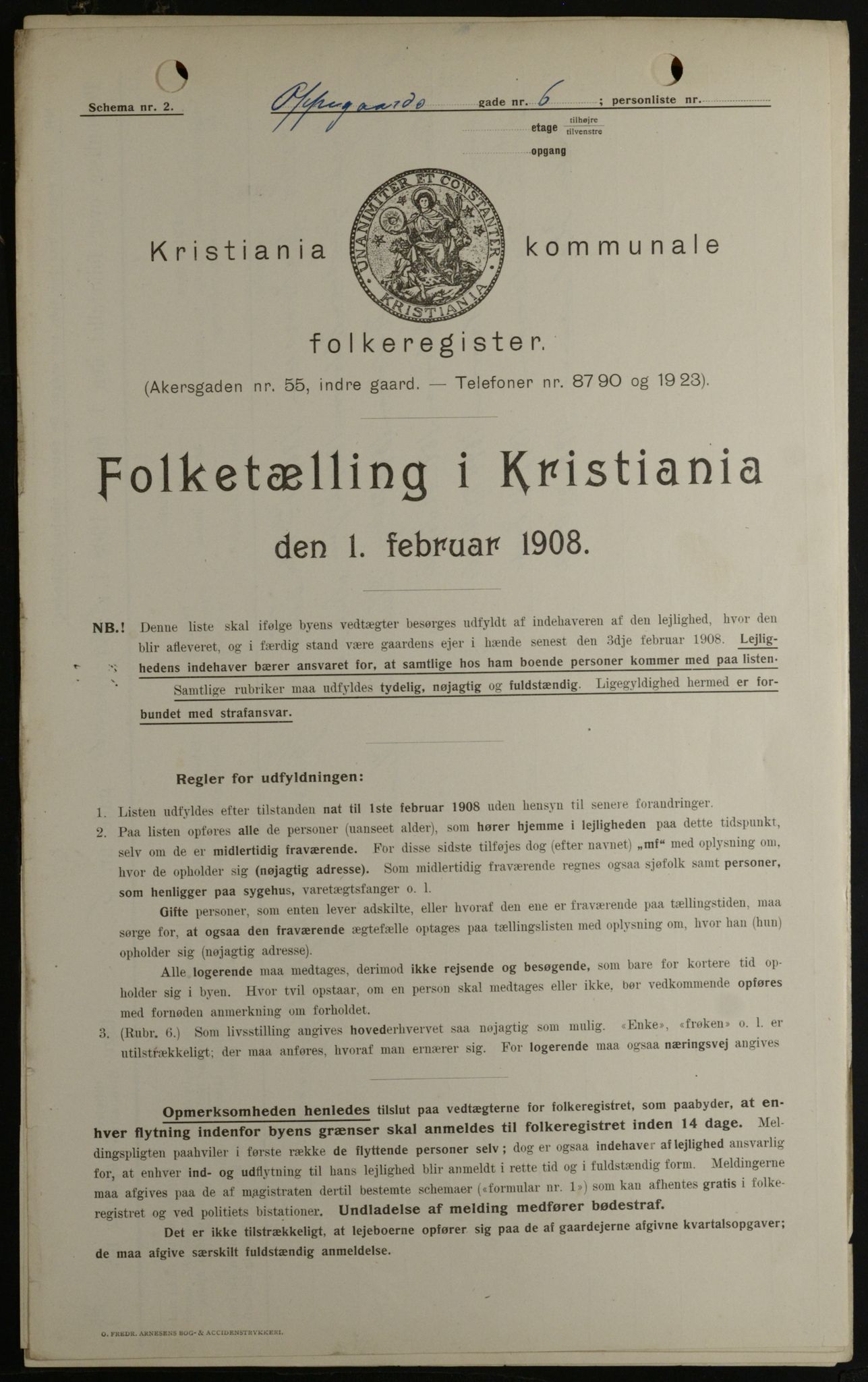 OBA, Kommunal folketelling 1.2.1908 for Kristiania kjøpstad, 1908, s. 67867