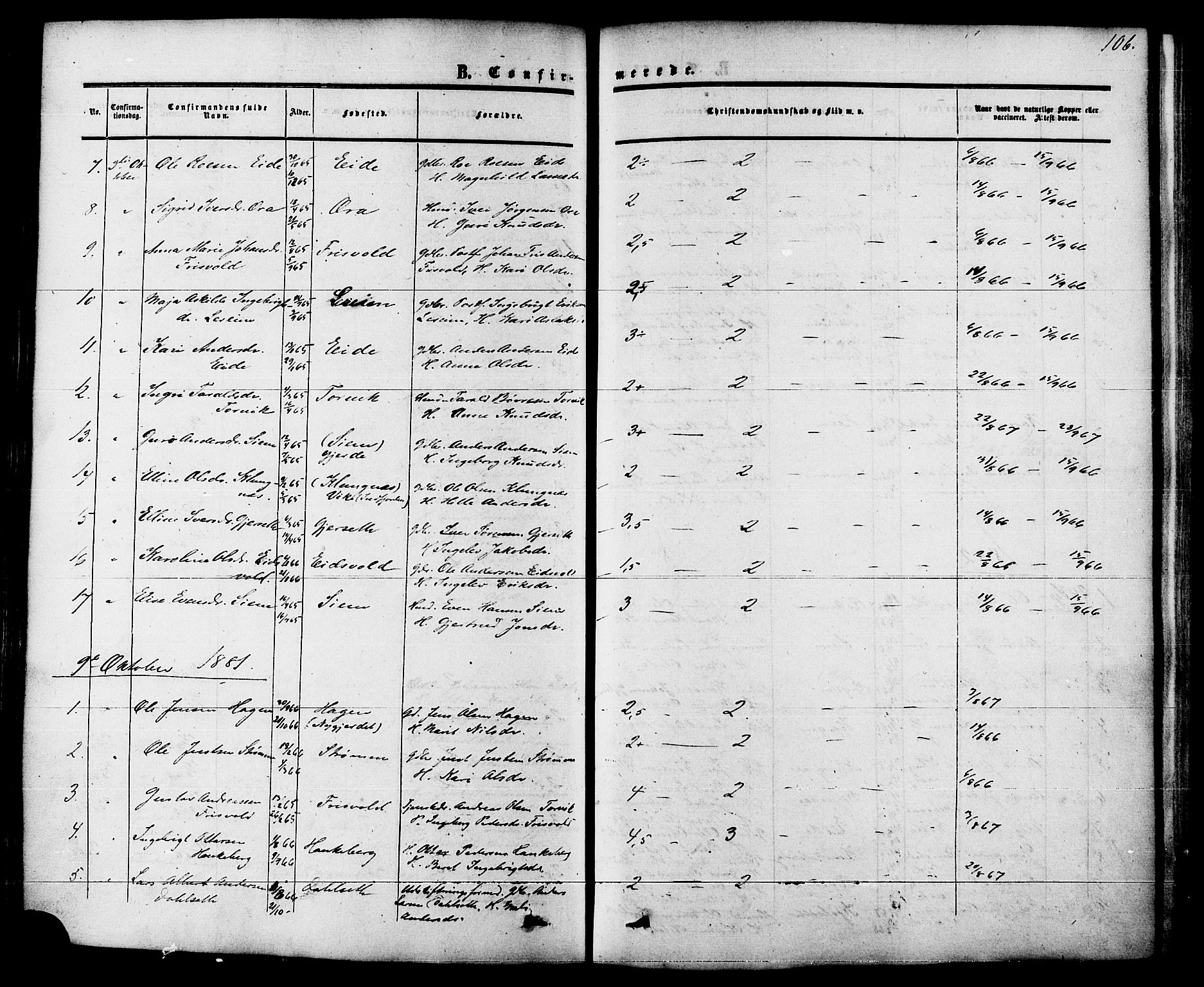 Ministerialprotokoller, klokkerbøker og fødselsregistre - Møre og Romsdal, AV/SAT-A-1454/542/L0552: Ministerialbok nr. 542A02, 1854-1884, s. 106
