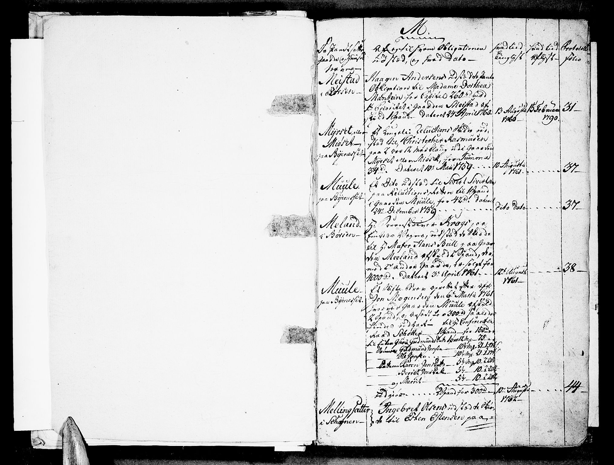 Strinda og Selbu sorenskriveri, AV/SAT-A-0015/2/2A/L0004: Panteregister nr. 4, 1760-1807