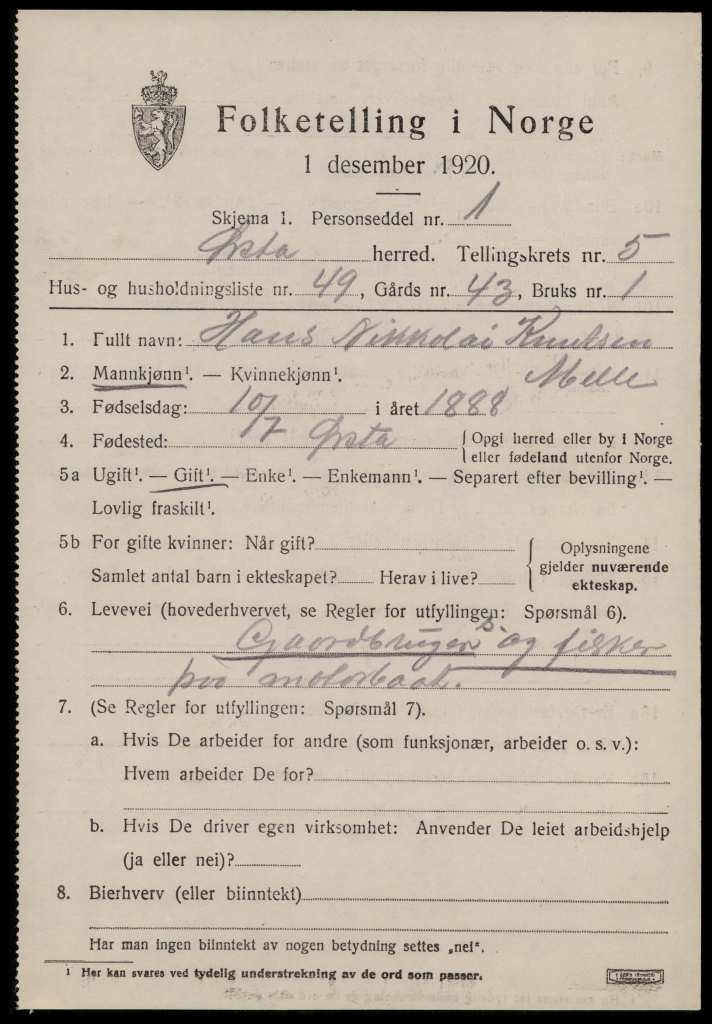 SAT, Folketelling 1920 for 1520 Ørsta herred, 1920, s. 4788