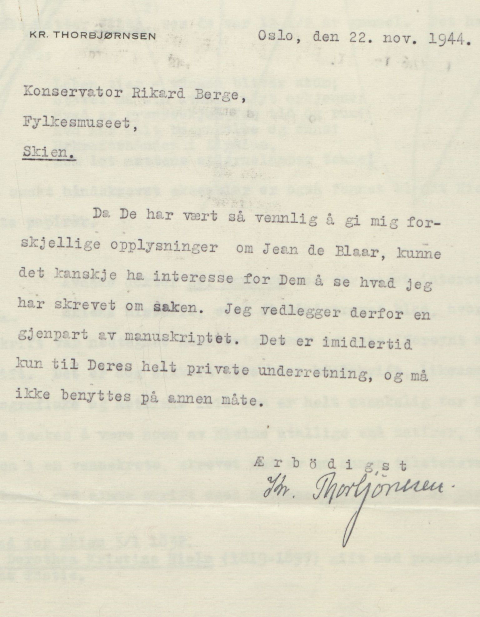 Rikard Berge, TEMU/TGM-A-1003/F/L0018/0056: 600-656 / 655 Brev, kataloger og andre papir til Rikard Berge. Konvolutten merka: Postpapir8, 1910-1950