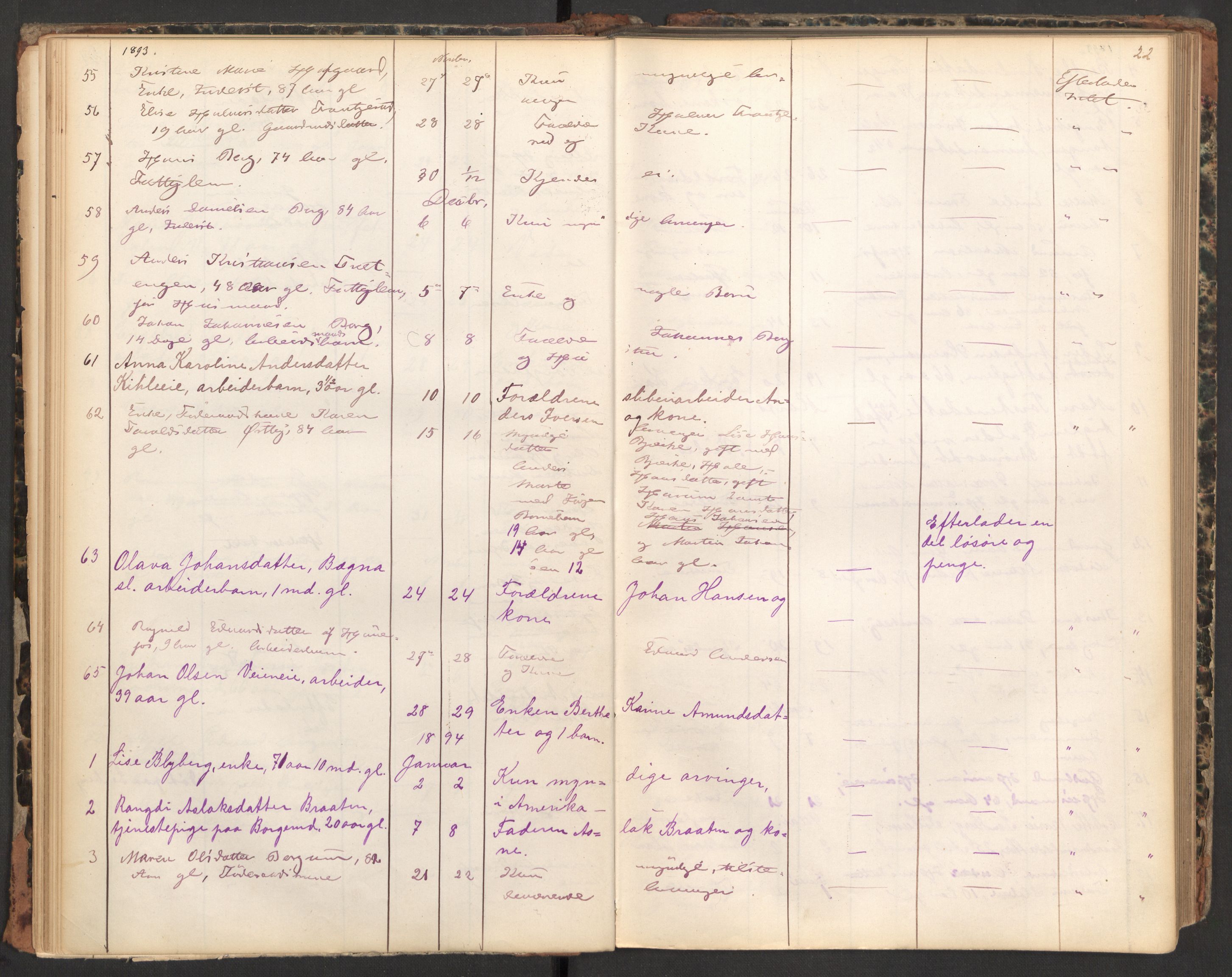 Norderhov lensmannskontor, AV/SAKO-A-526/H/Ha/L0001: Dødsanmeldelsesprotokoll, 1889-1903, s. 22