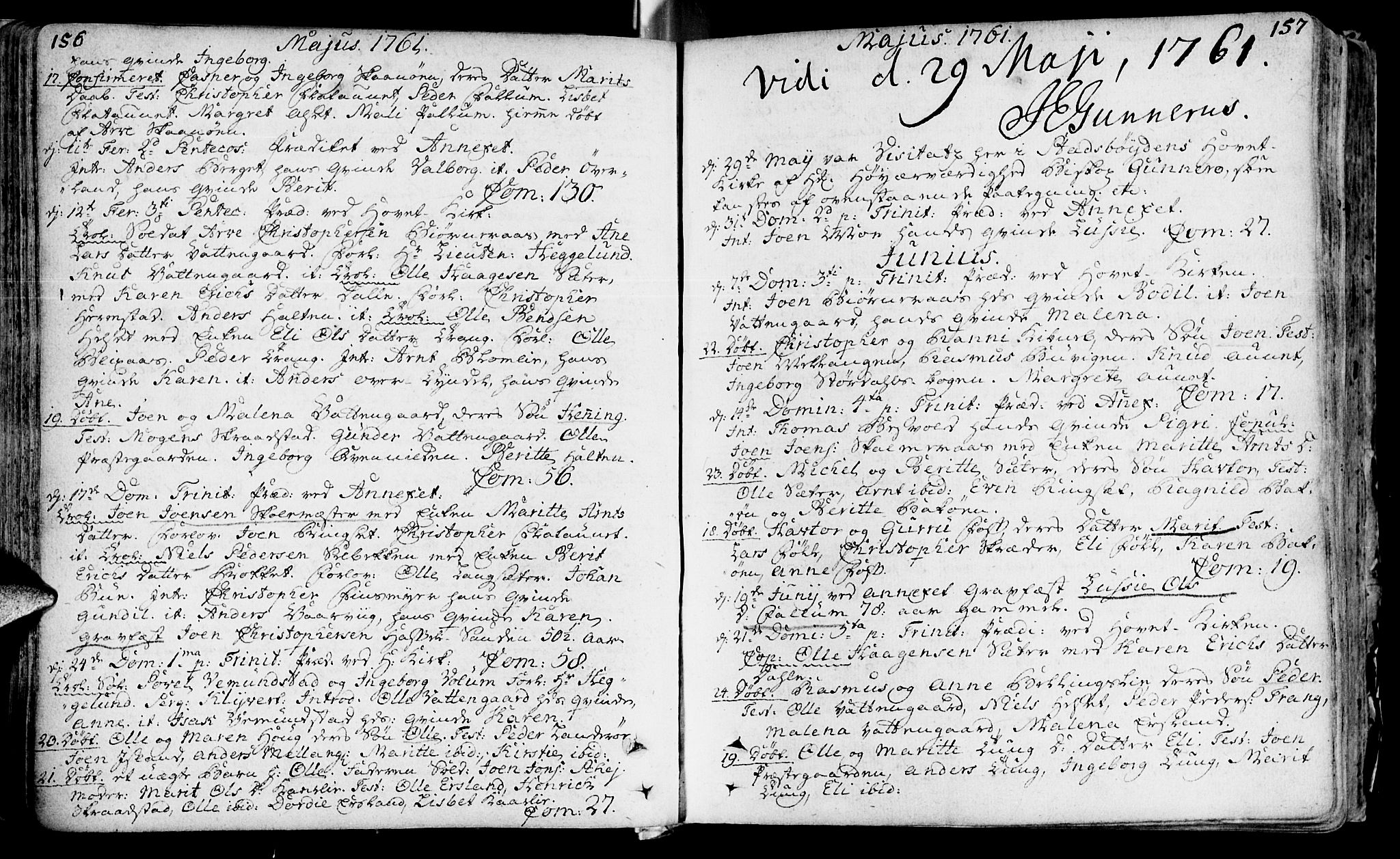 Ministerialprotokoller, klokkerbøker og fødselsregistre - Sør-Trøndelag, SAT/A-1456/646/L0605: Ministerialbok nr. 646A03, 1751-1790, s. 156-157