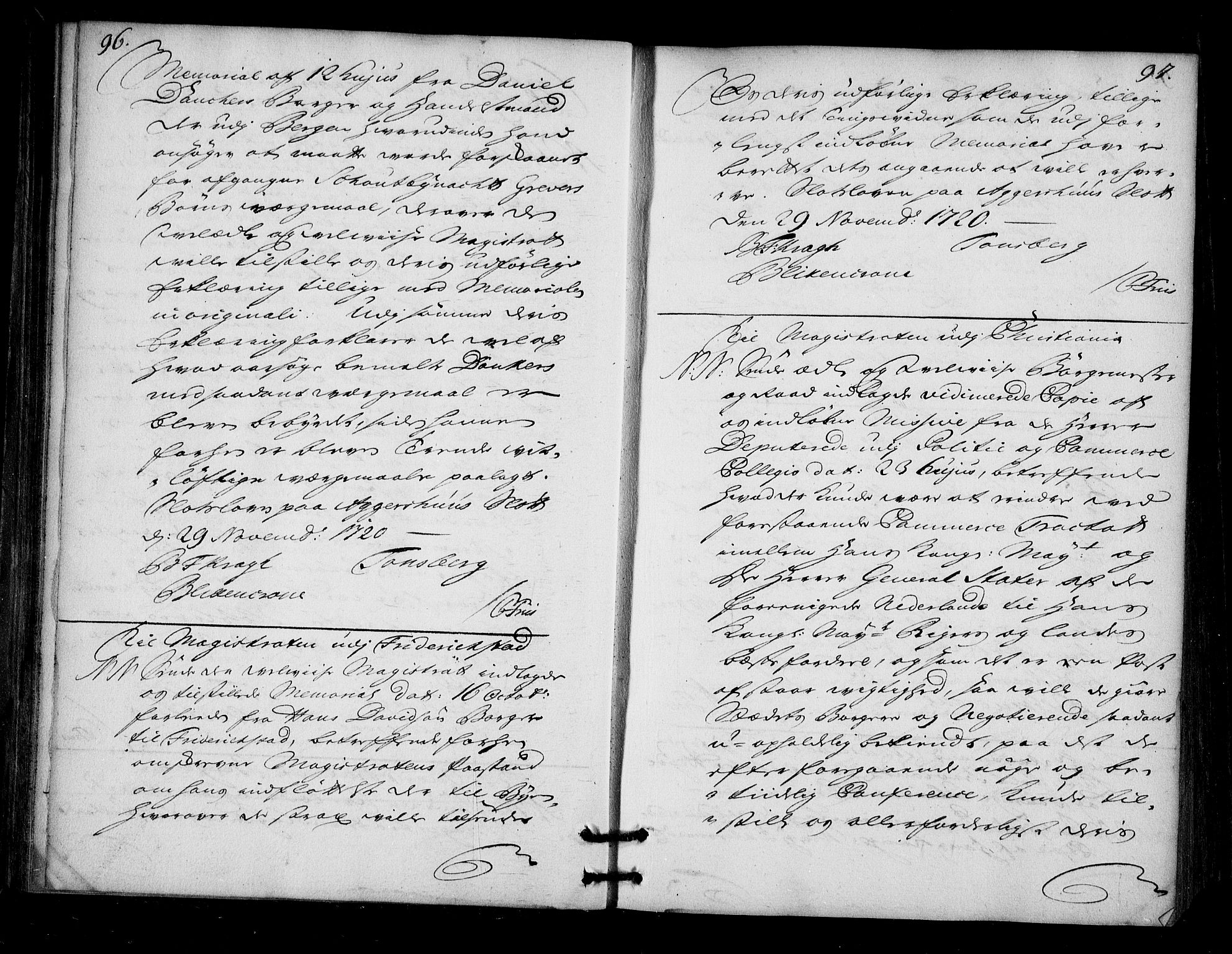 Stattholderembetet 1572-1771, AV/RA-EA-2870/Bd/L0013: Ordreprotokoll, 1720-1722, s. 96-97