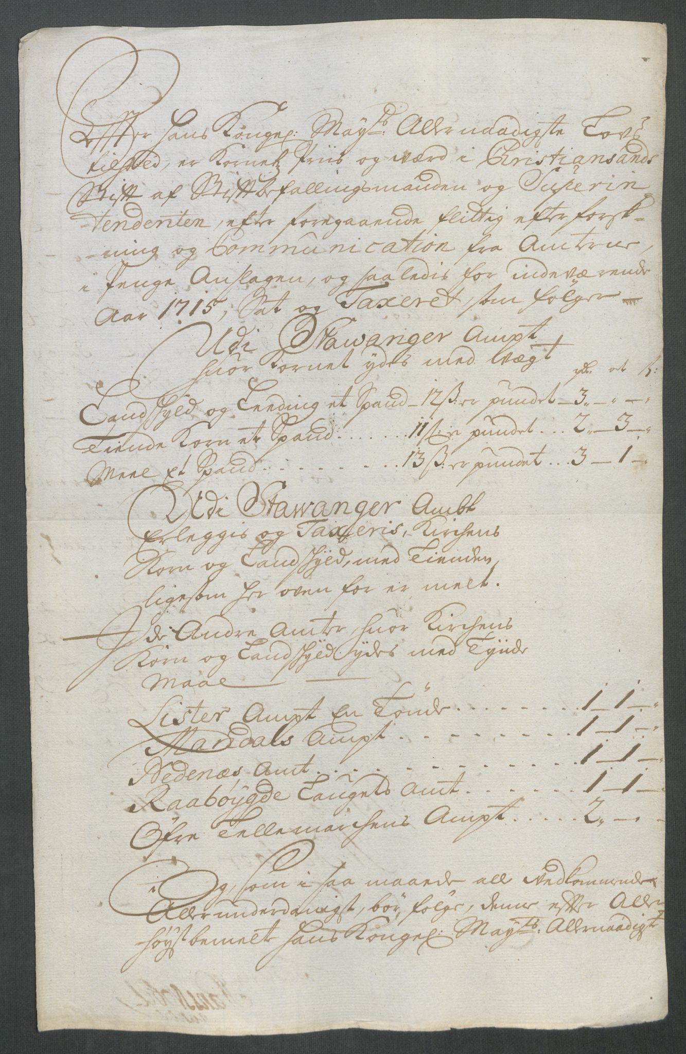 Rentekammeret inntil 1814, Reviderte regnskaper, Fogderegnskap, AV/RA-EA-4092/R47/L2868: Fogderegnskap Ryfylke, 1715, s. 228