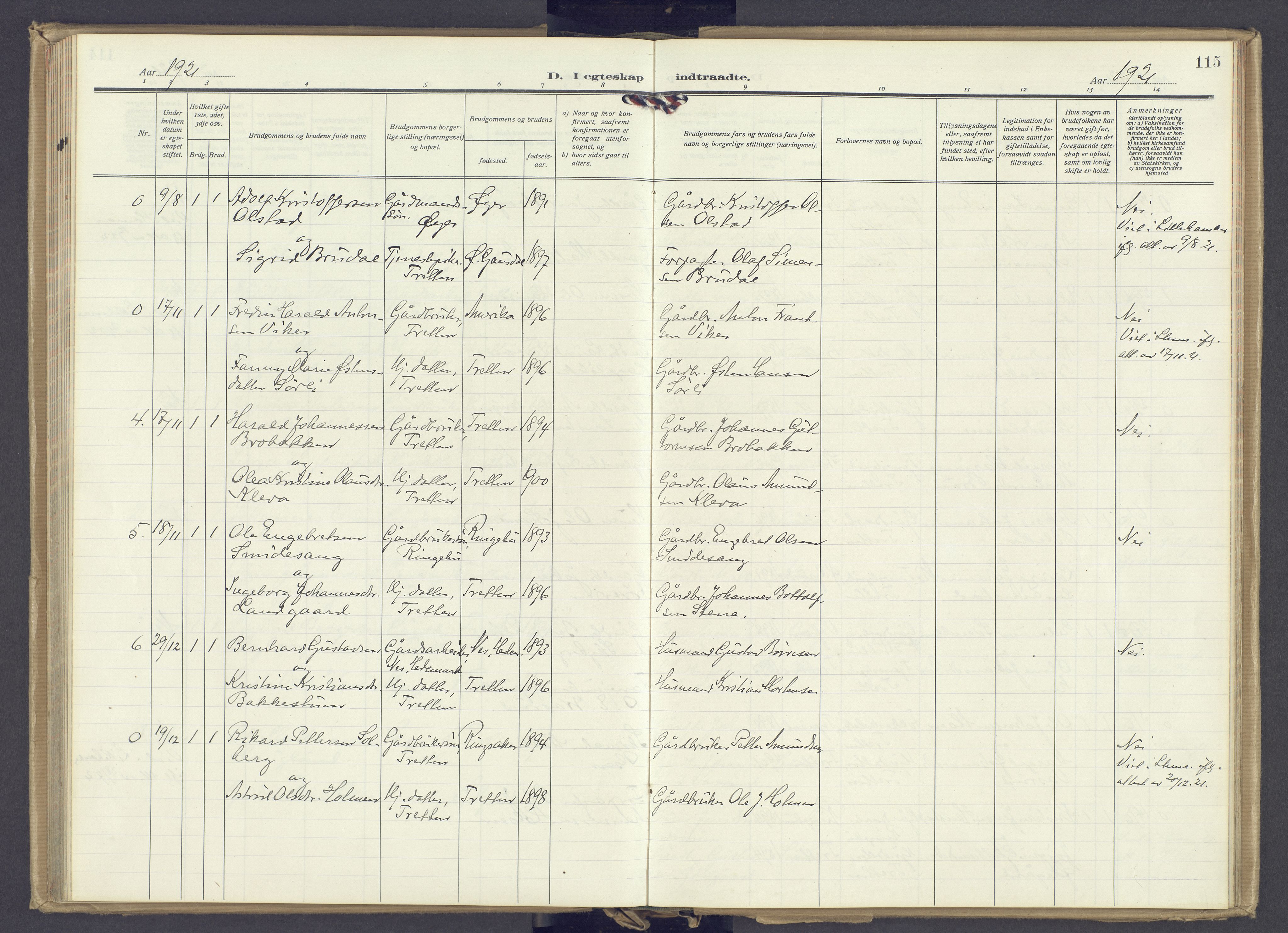 Øyer prestekontor, AV/SAH-PREST-084/H/Ha/Haa/L0014: Ministerialbok nr. 14, 1919-1932, s. 115