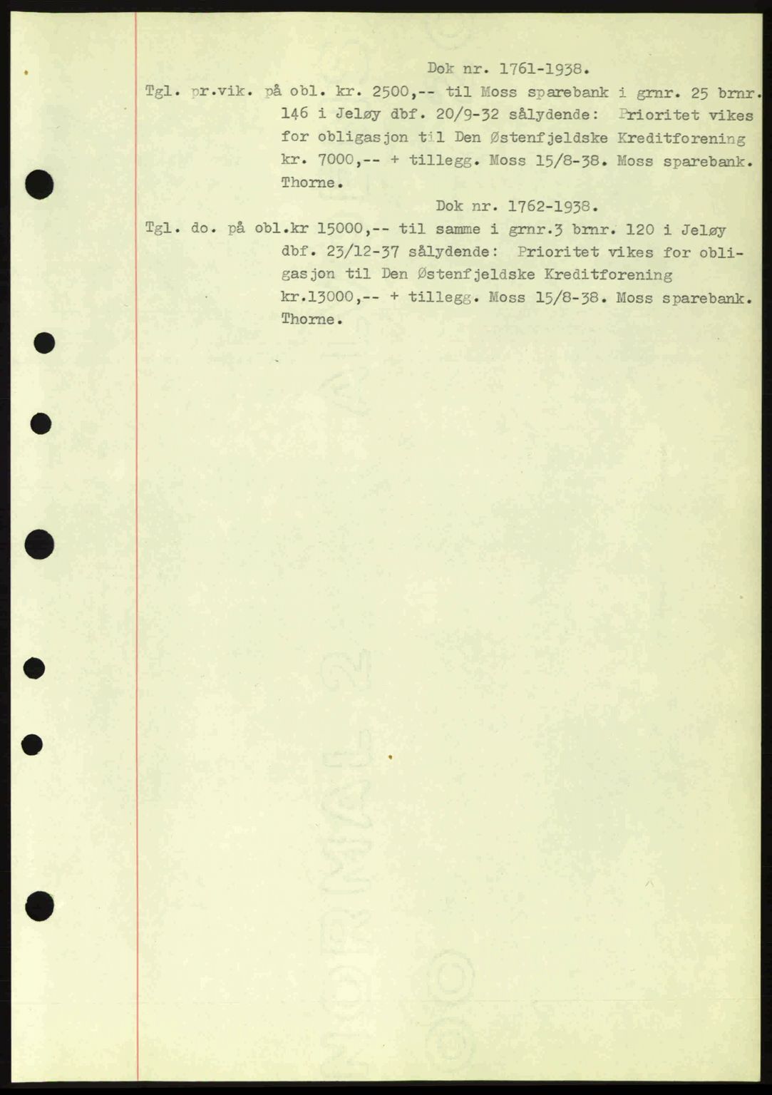 Moss sorenskriveri, SAO/A-10168: Pantebok nr. B6, 1938-1938, Dagboknr: 1761/1938