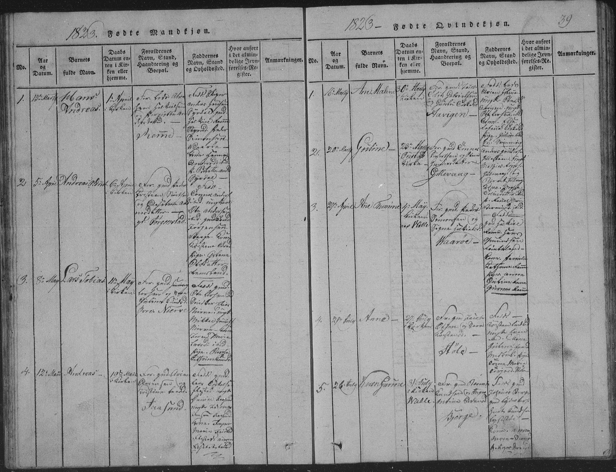 Sør-Audnedal sokneprestkontor, AV/SAK-1111-0039/F/Fb/Fba/L0001: Klokkerbok nr. B 1, 1815-1850, s. 39