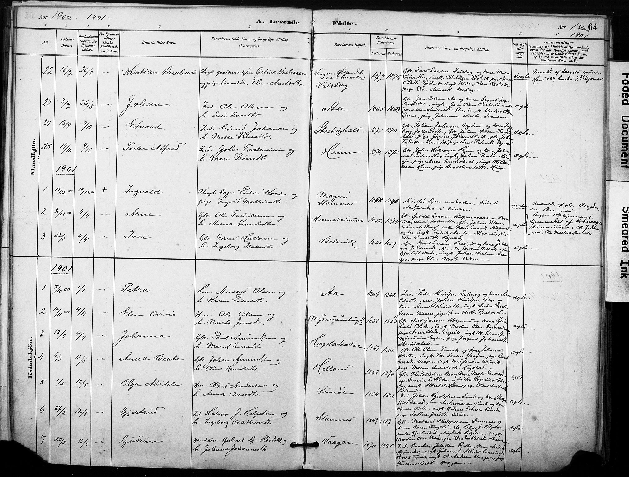 Ministerialprotokoller, klokkerbøker og fødselsregistre - Sør-Trøndelag, AV/SAT-A-1456/633/L0518: Ministerialbok nr. 633A01, 1884-1906, s. 64