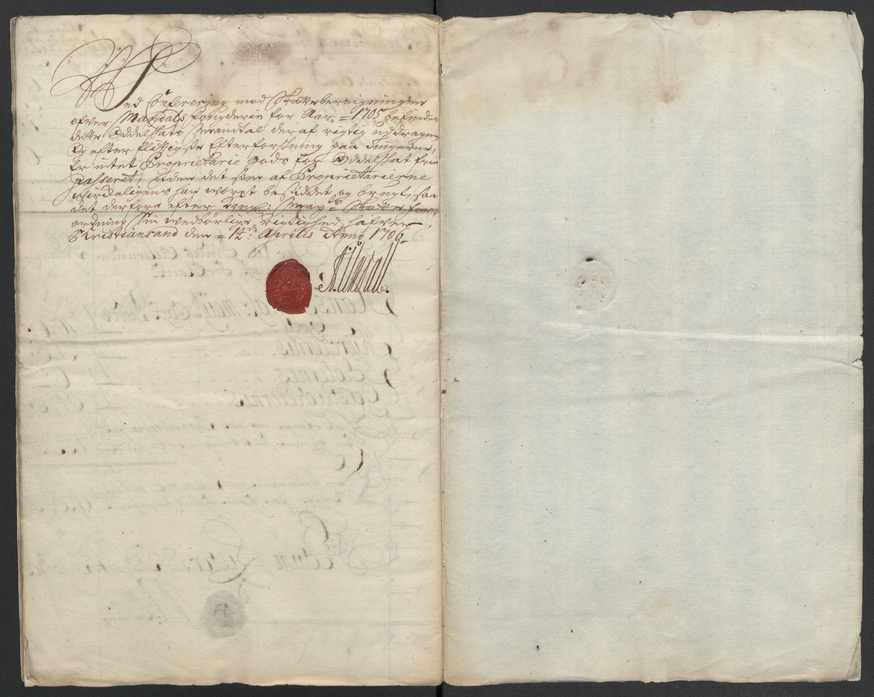 Rentekammeret inntil 1814, Reviderte regnskaper, Fogderegnskap, RA/EA-4092/R43/L2551: Fogderegnskap Lista og Mandal, 1705-1709, s. 128