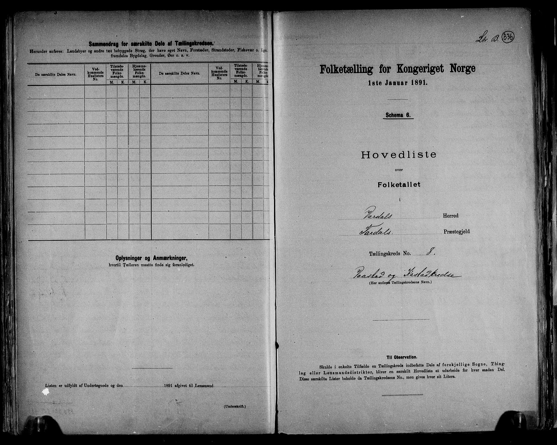 RA, Folketelling 1891 for 0527 Vardal herred, 1891, s. 20