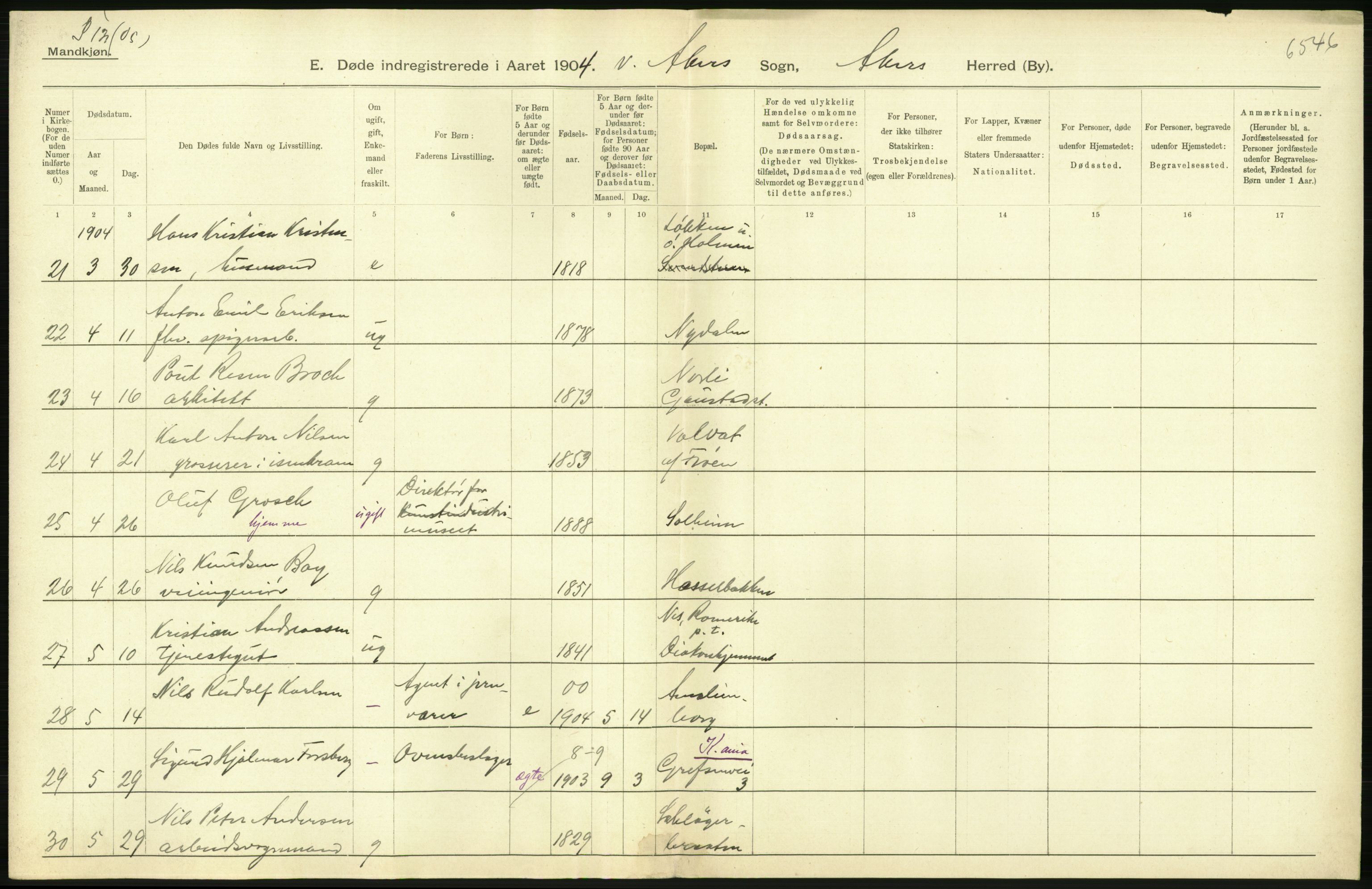 Statistisk sentralbyrå, Sosiodemografiske emner, Befolkning, AV/RA-S-2228/D/Df/Dfa/Dfab/L0002: Akershus amt: Fødte, gifte, døde, 1904, s. 790