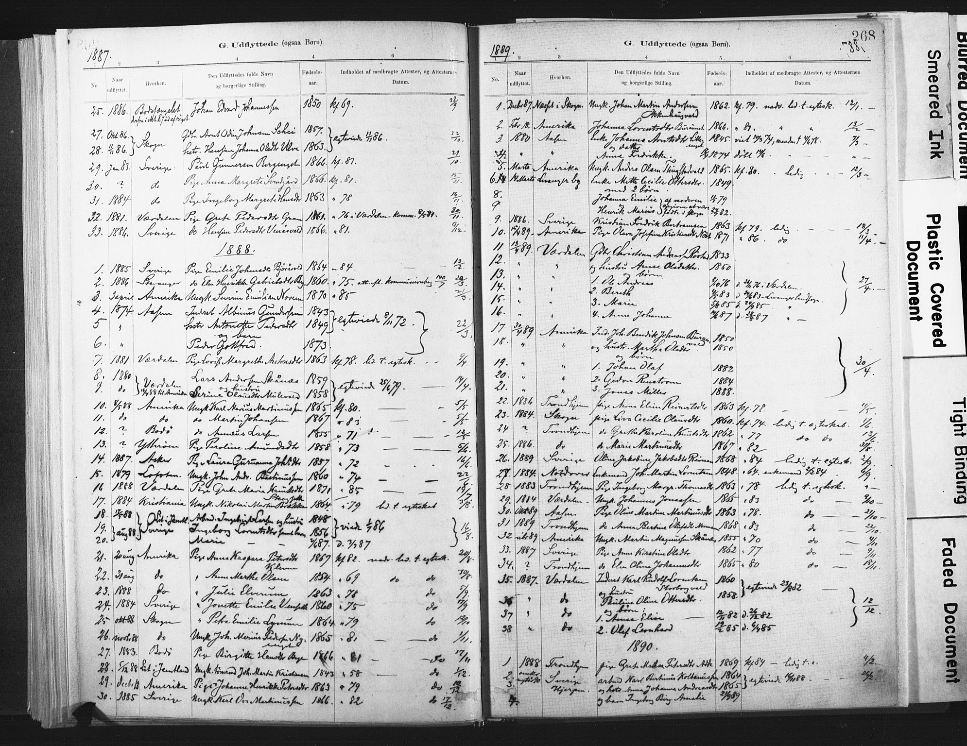 Ministerialprotokoller, klokkerbøker og fødselsregistre - Nord-Trøndelag, AV/SAT-A-1458/721/L0207: Ministerialbok nr. 721A02, 1880-1911, s. 268