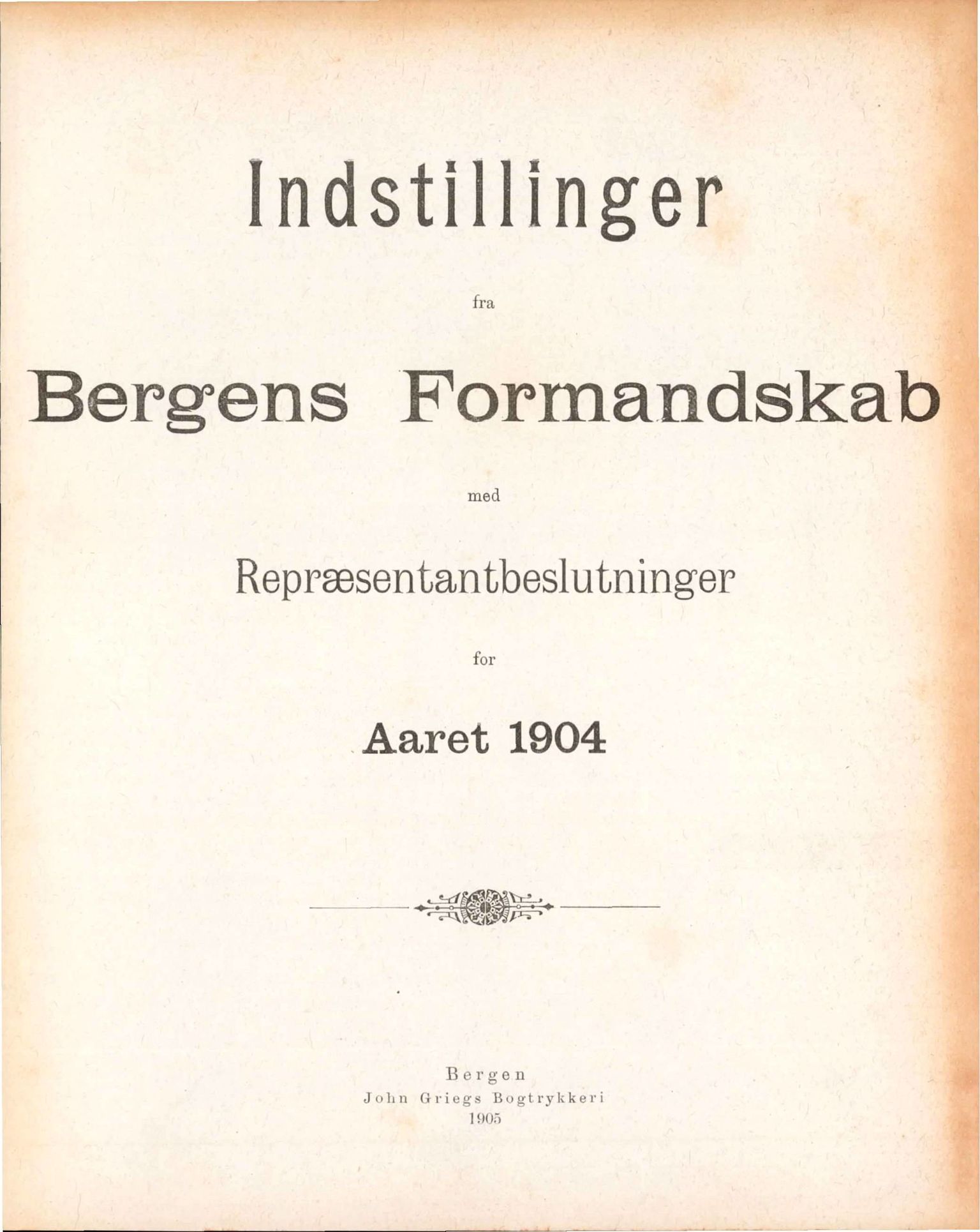 Bergen kommune. Formannskapet, BBA/A-0003/Ad/L0070: Bergens Kommuneforhandlinger, bind I, 1904