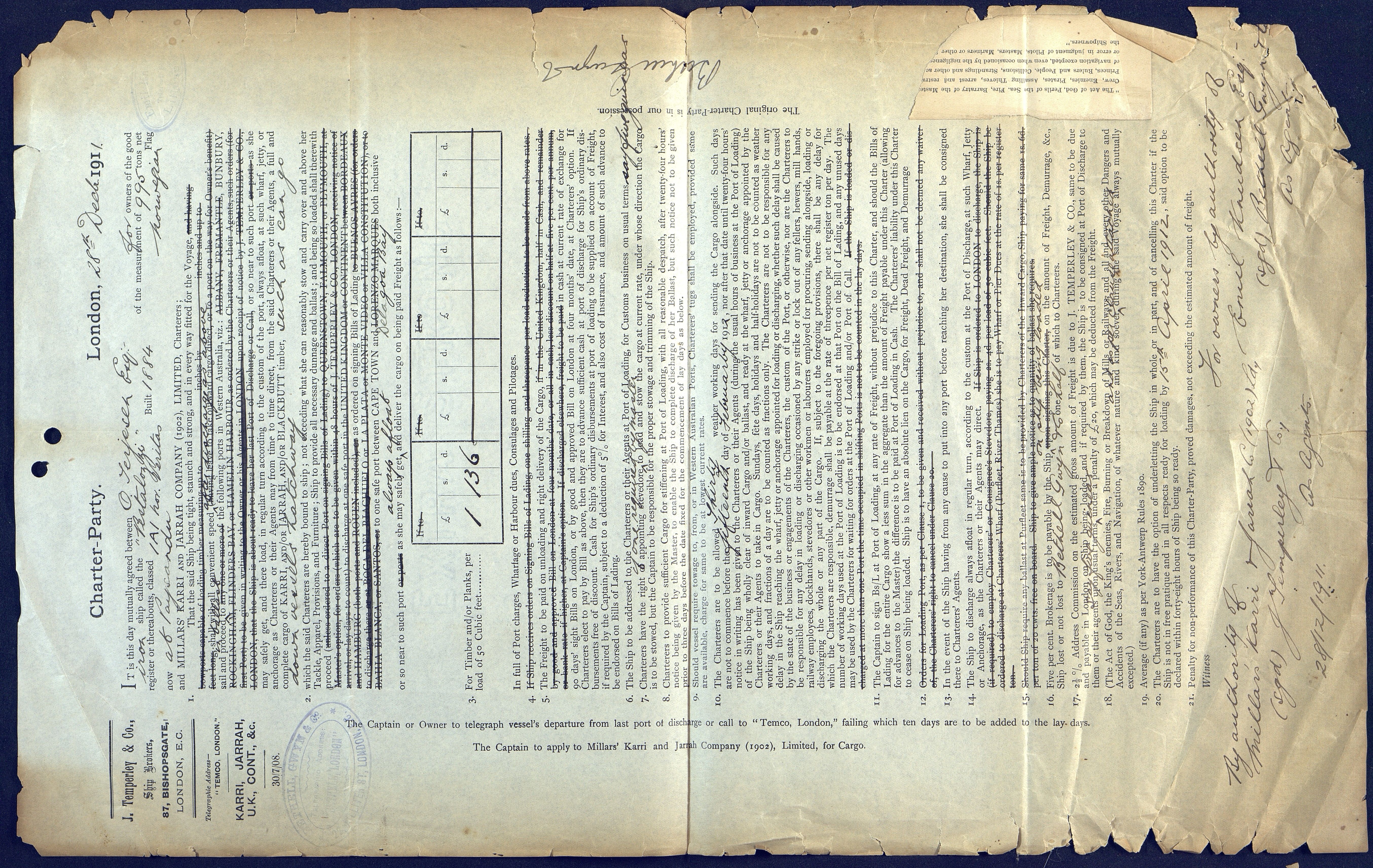 O. Terjesens rederi, AAKS/PA-2525/E/E01/L0002: Korrespondanse, 1893-1895