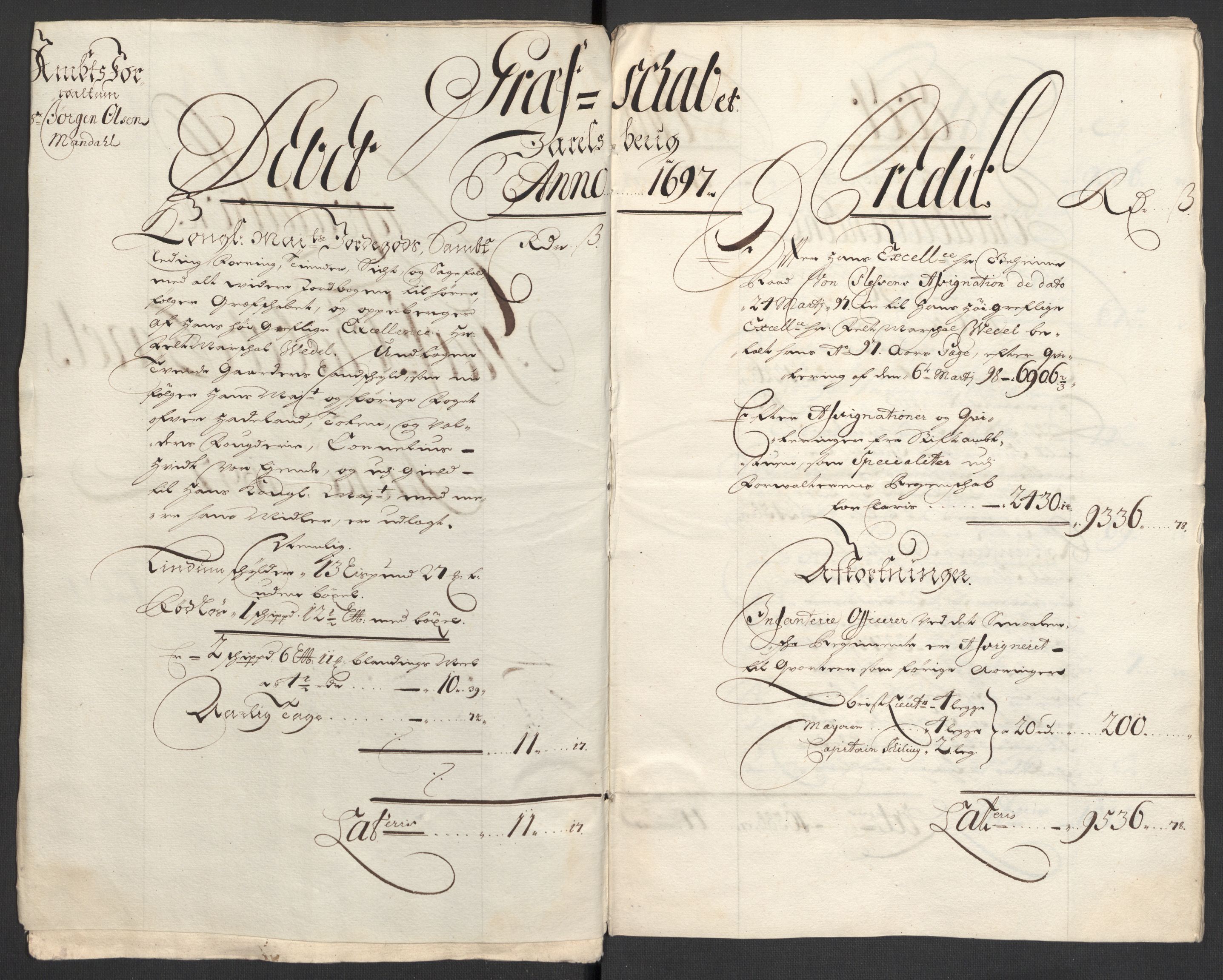 Rentekammeret inntil 1814, Reviderte regnskaper, Fogderegnskap, RA/EA-4092/R32/L1868: Fogderegnskap Jarlsberg grevskap, 1697-1699, s. 12