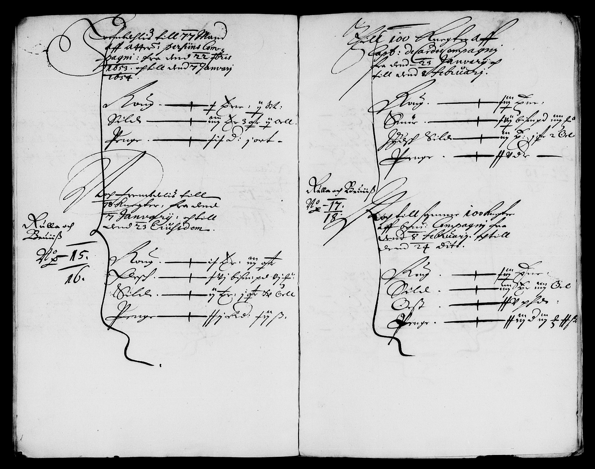 Rentekammeret inntil 1814, Reviderte regnskaper, Lensregnskaper, AV/RA-EA-5023/R/Rb/Rba/L0220: Akershus len, 1653-1654