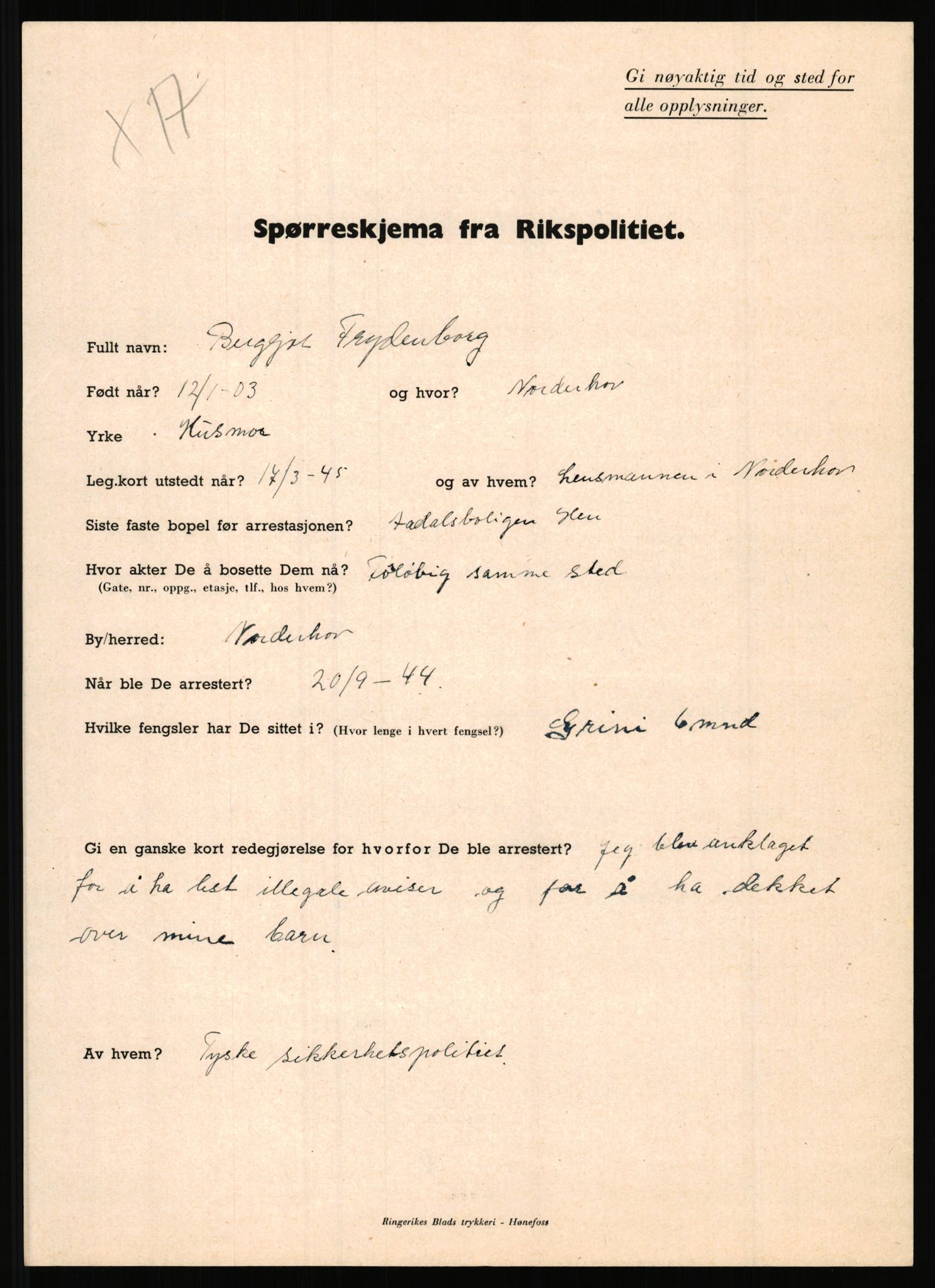 Rikspolitisjefen, AV/RA-S-1560/L/L0004: Eriksen, Alf - Geving, Øivind, 1940-1945, s. 905