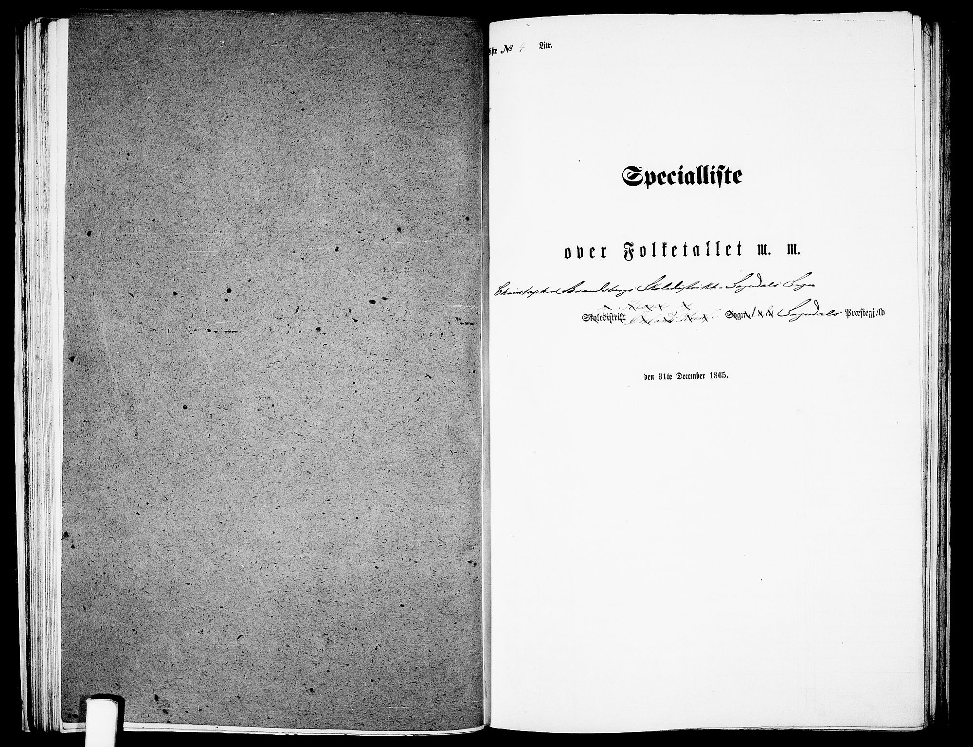 RA, Folketelling 1865 for 1111P Sokndal prestegjeld, 1865, s. 45