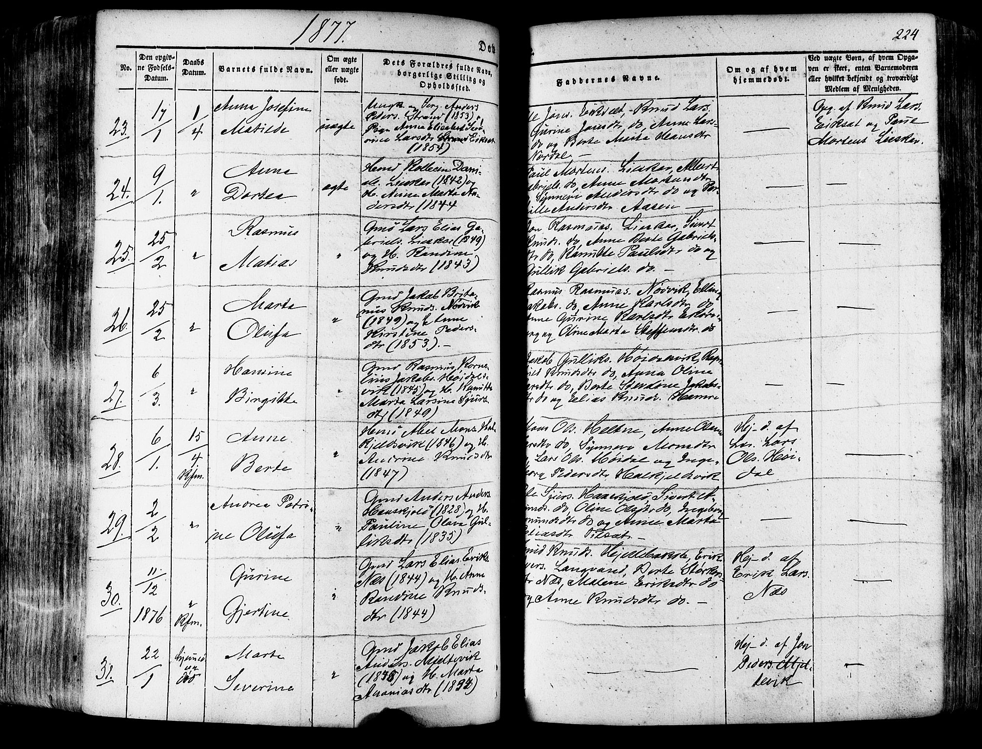 Ministerialprotokoller, klokkerbøker og fødselsregistre - Møre og Romsdal, AV/SAT-A-1454/511/L0140: Ministerialbok nr. 511A07, 1851-1878, s. 224