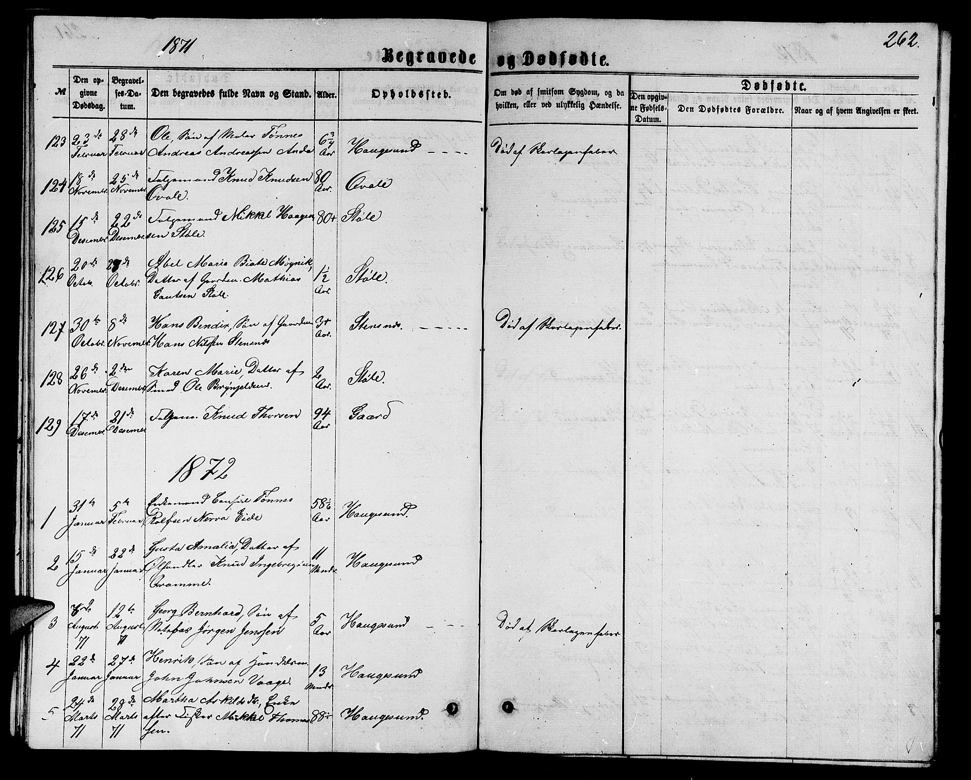 Torvastad sokneprestkontor, AV/SAST-A -101857/H/Ha/Hab/L0007: Klokkerbok nr. B 7, 1866-1873, s. 262