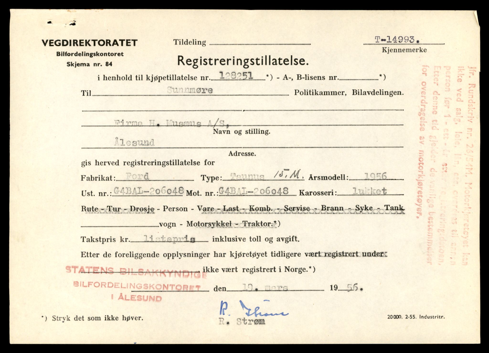 Møre og Romsdal vegkontor - Ålesund trafikkstasjon, AV/SAT-A-4099/F/Fe/L0049: Registreringskort for kjøretøy T 14864 - T 18613, 1927-1998, s. 3109