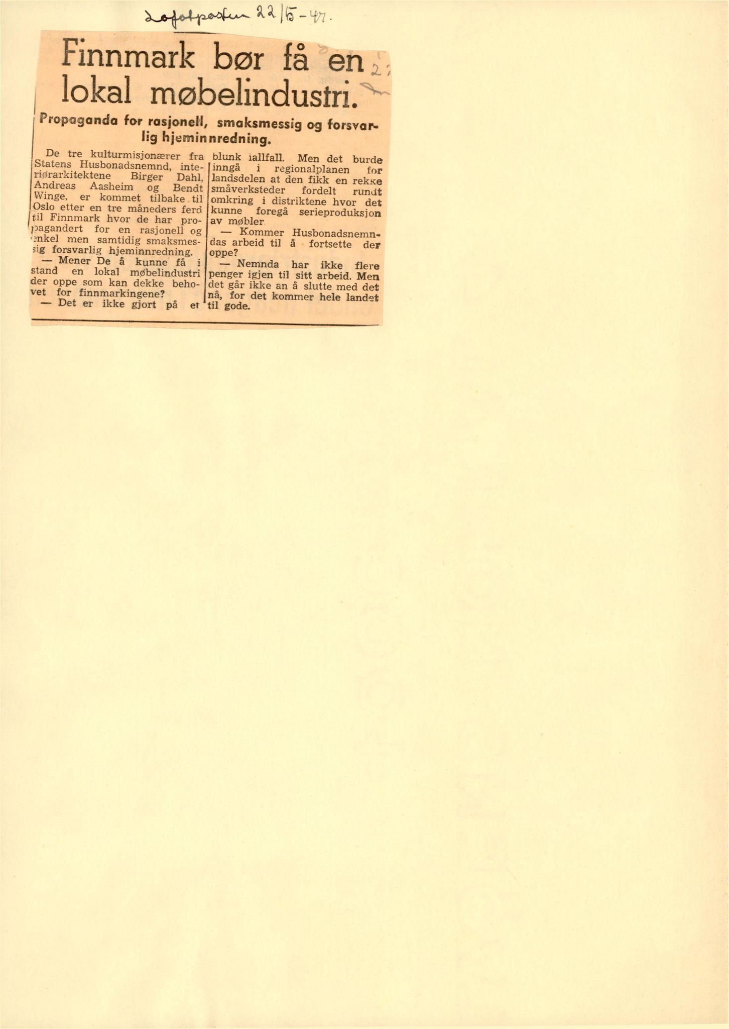 Finnmarkskontorets presse- og opplysningsarkiv , FMFB/A-1198/E/L0013/0006: 8. Velferd / Utstilling