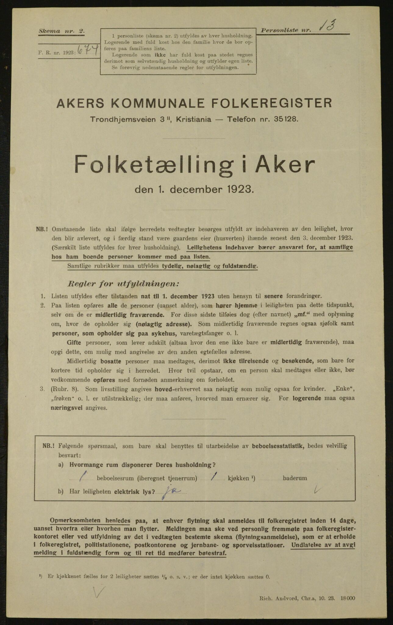 , Kommunal folketelling 1.12.1923 for Aker, 1923, s. 4110