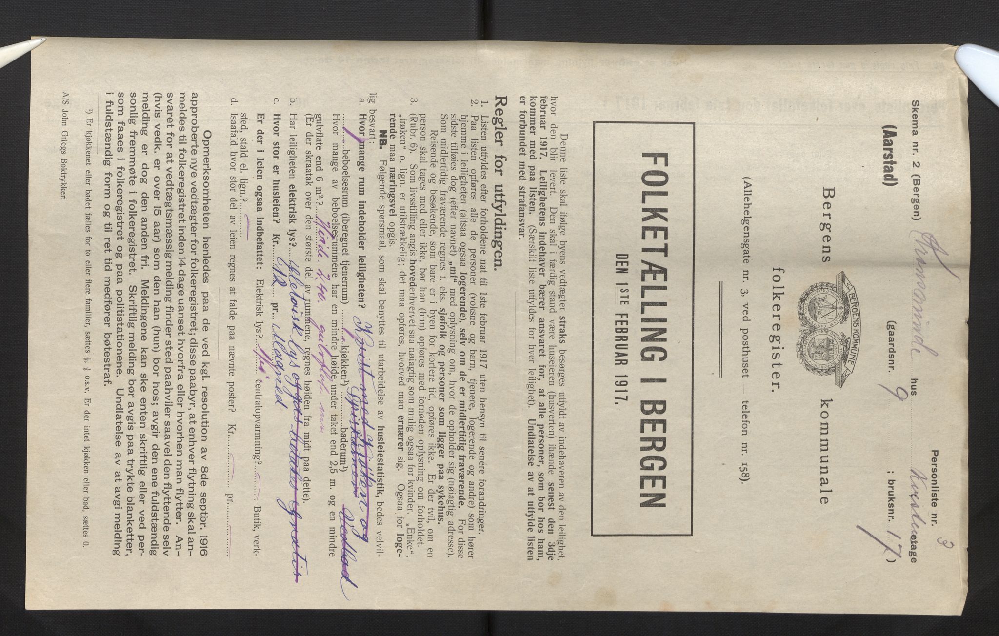SAB, Kommunal folketelling 1917 for Bergen kjøpstad, 1917, s. 50333