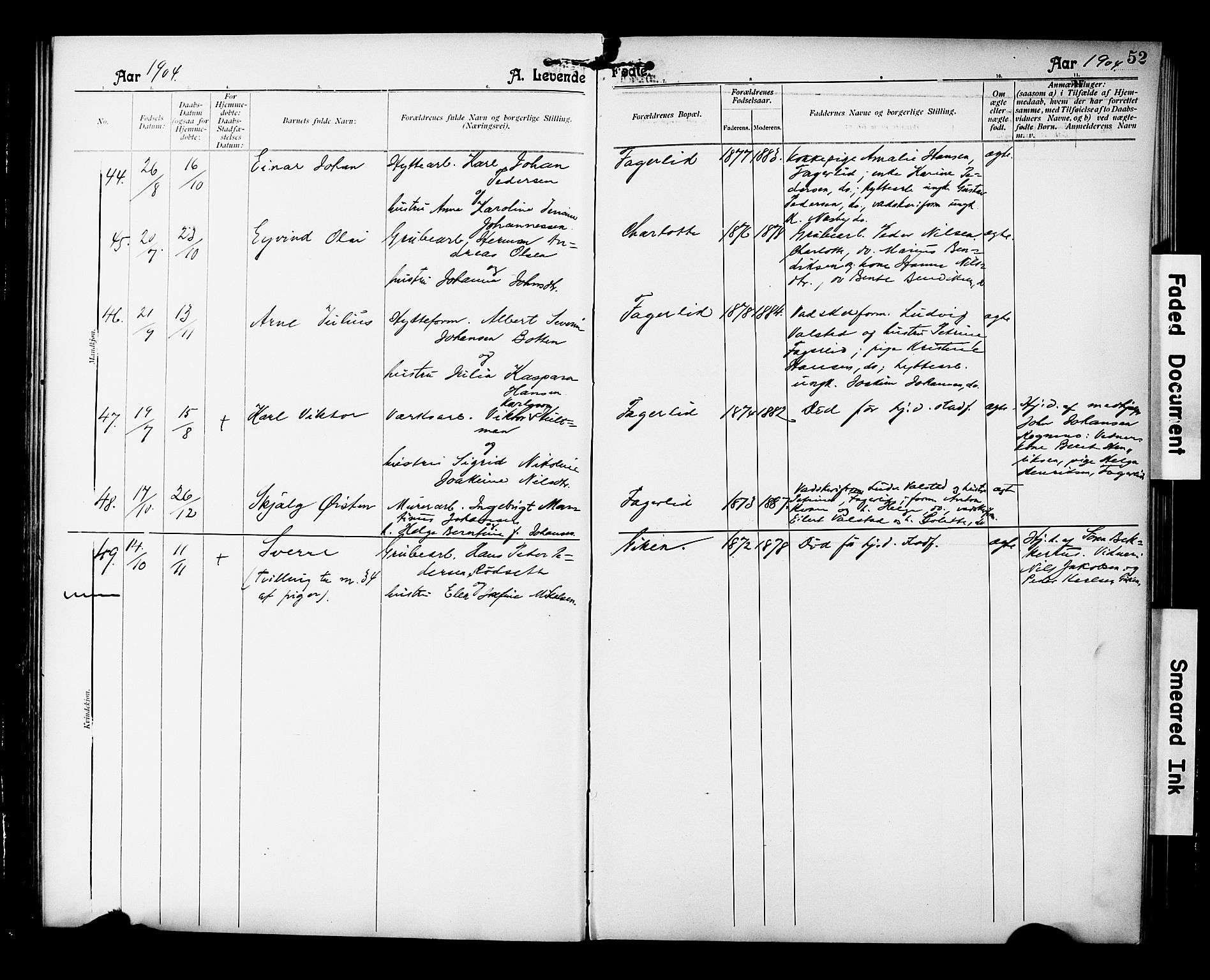 Ministerialprotokoller, klokkerbøker og fødselsregistre - Nordland, AV/SAT-A-1459/850/L0709: Ministerialbok nr. 850A01, 1899-1909, s. 52