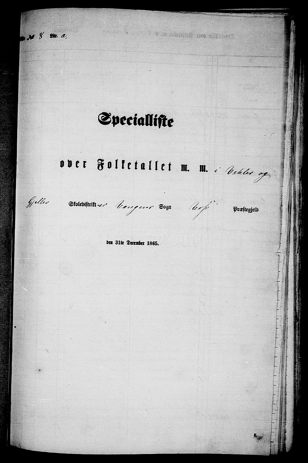 RA, Folketelling 1865 for 1235P Voss prestegjeld, 1865, s. 182