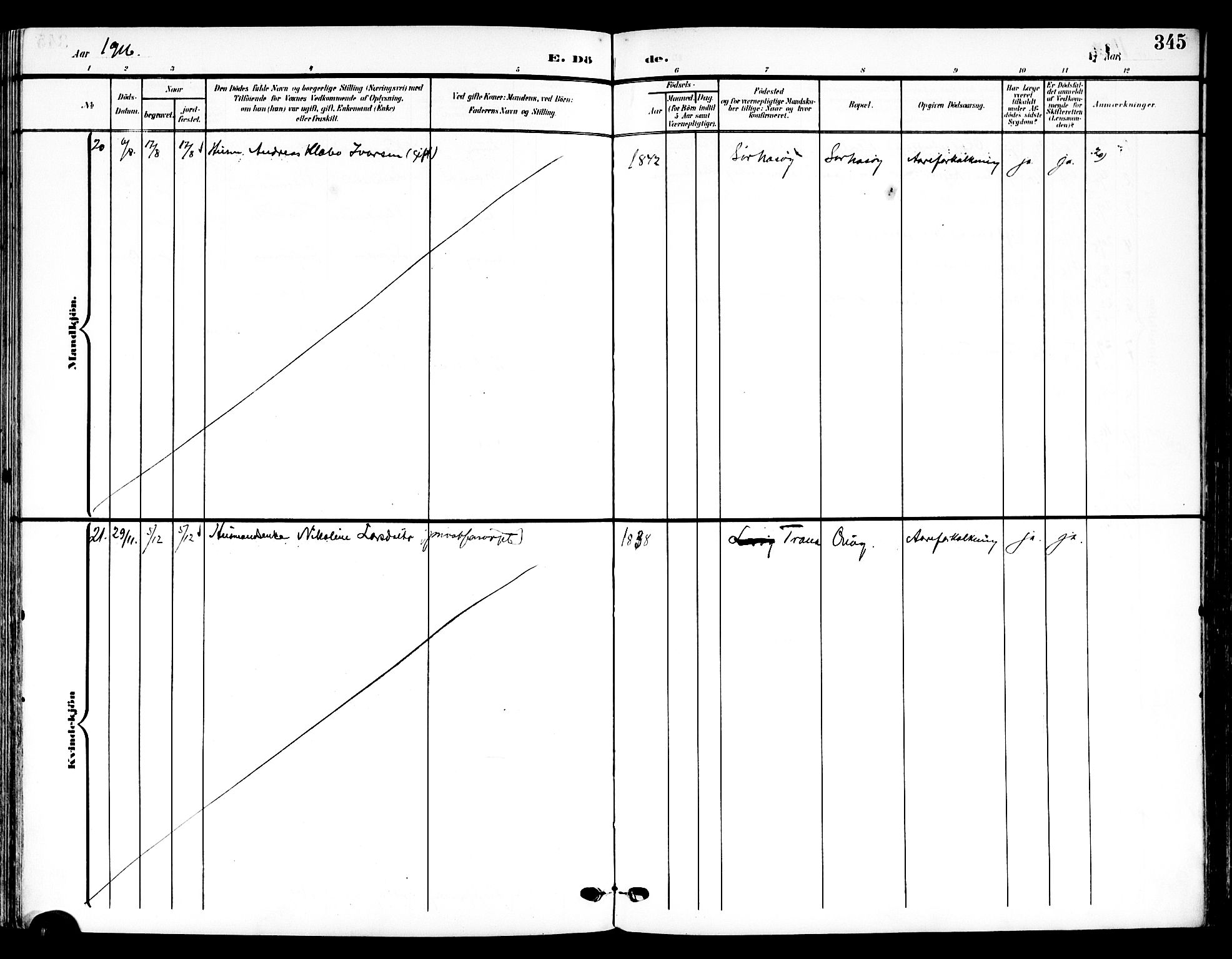 Ministerialprotokoller, klokkerbøker og fødselsregistre - Nordland, AV/SAT-A-1459/839/L0569: Ministerialbok nr. 839A06, 1903-1922, s. 345