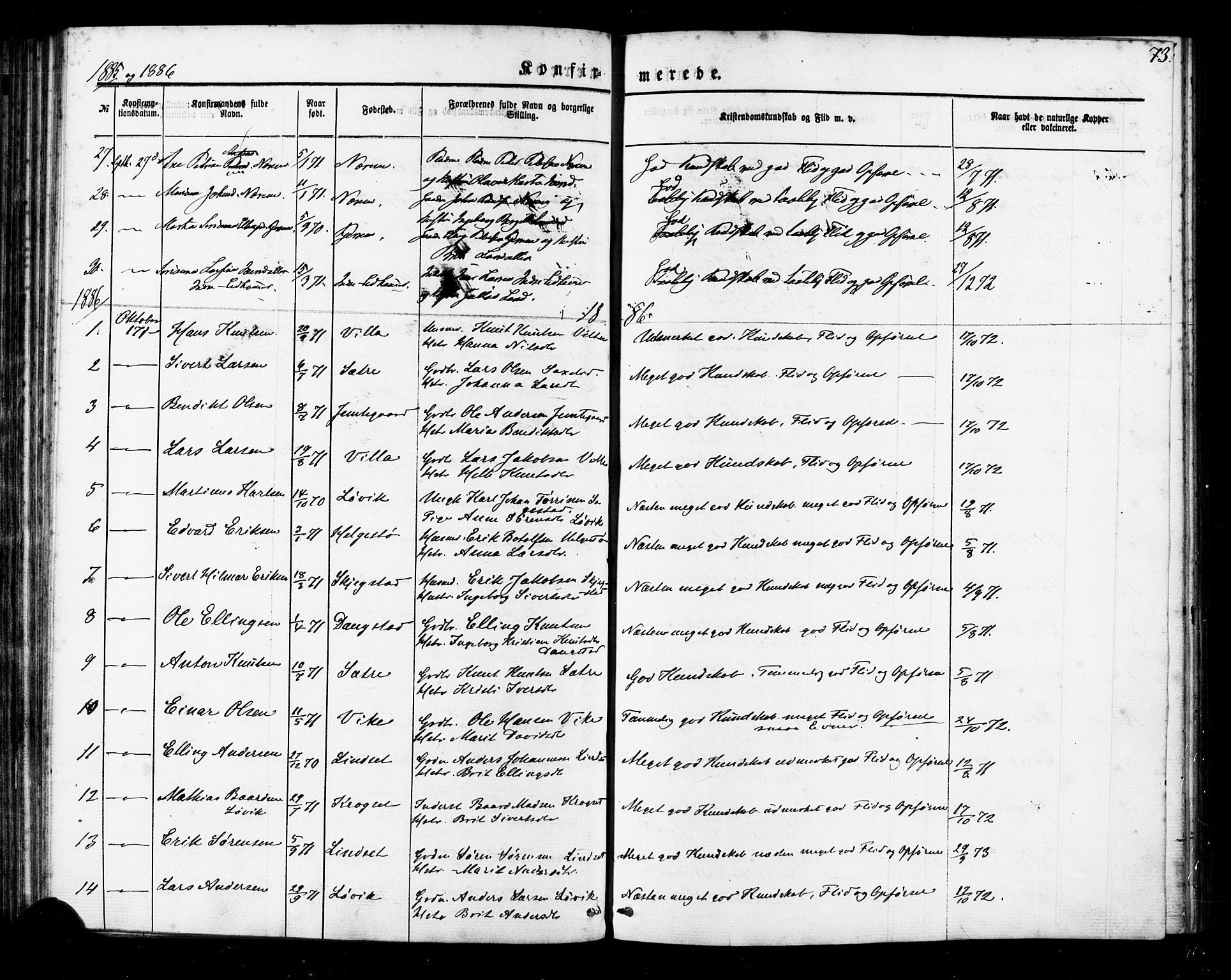 Ministerialprotokoller, klokkerbøker og fødselsregistre - Møre og Romsdal, AV/SAT-A-1454/541/L0545: Ministerialbok nr. 541A02, 1872-1886, s. 73