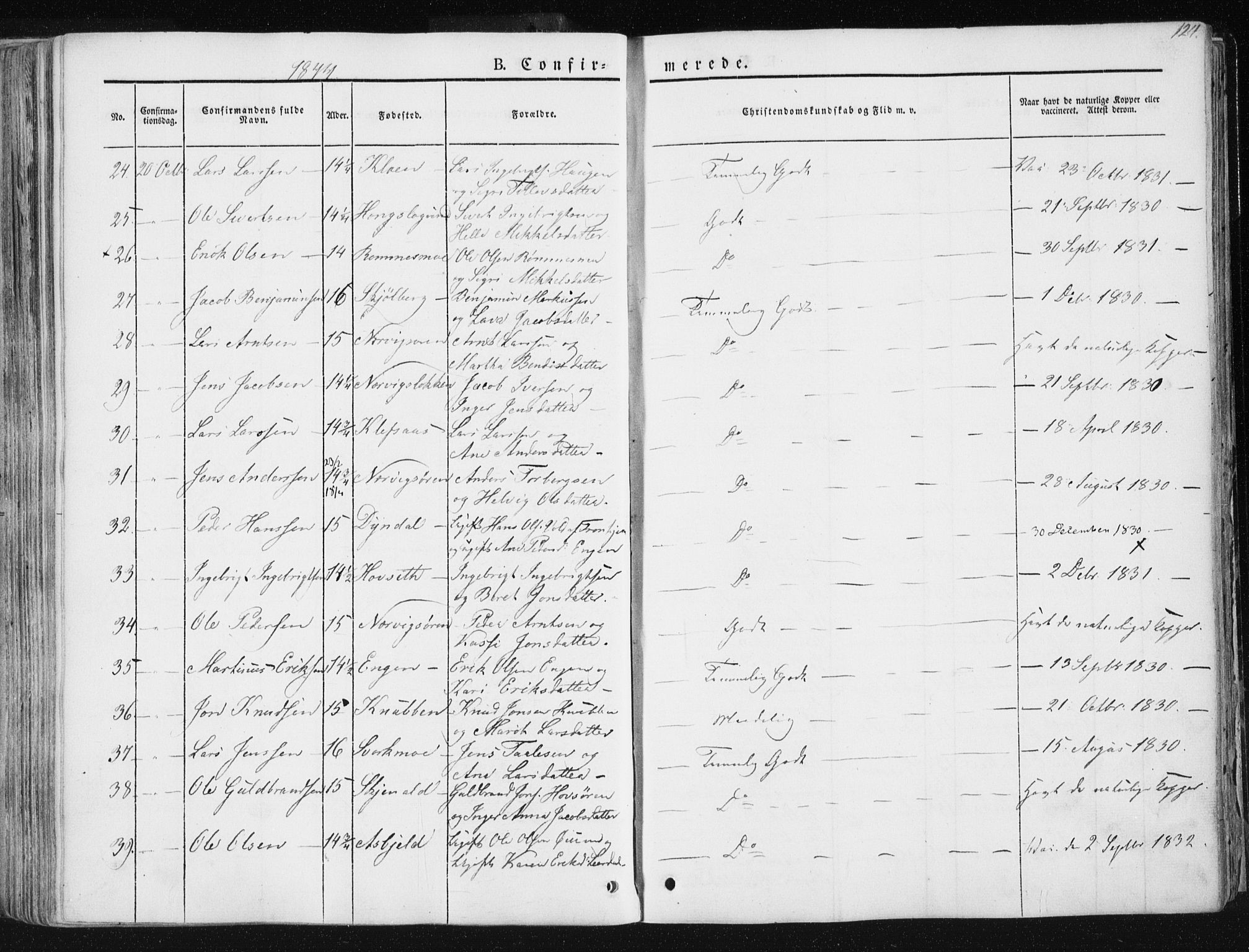 Ministerialprotokoller, klokkerbøker og fødselsregistre - Sør-Trøndelag, SAT/A-1456/668/L0805: Ministerialbok nr. 668A05, 1840-1853, s. 124