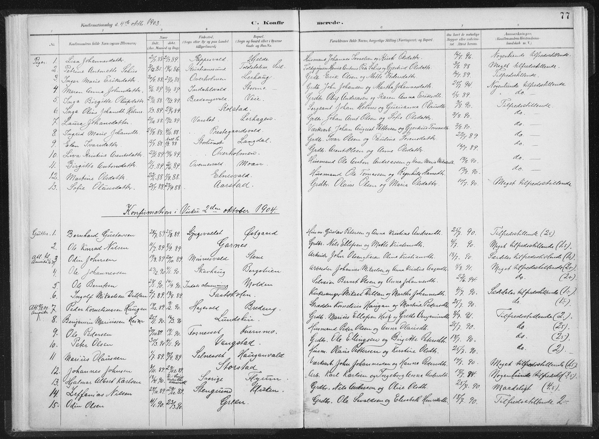 Ministerialprotokoller, klokkerbøker og fødselsregistre - Nord-Trøndelag, AV/SAT-A-1458/724/L0263: Ministerialbok nr. 724A01, 1891-1907, s. 77