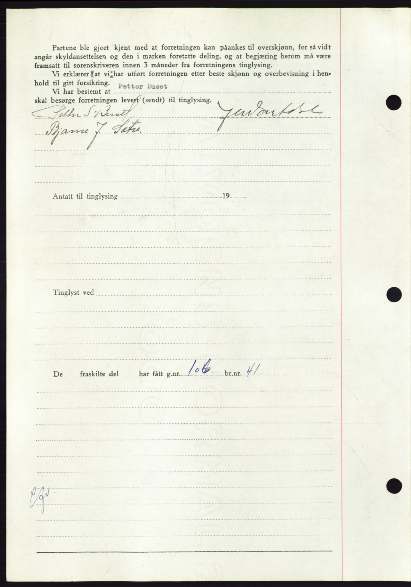 Søre Sunnmøre sorenskriveri, AV/SAT-A-4122/1/2/2C/L0092: Pantebok nr. 18A, 1952-1952, Dagboknr: 1029/1952