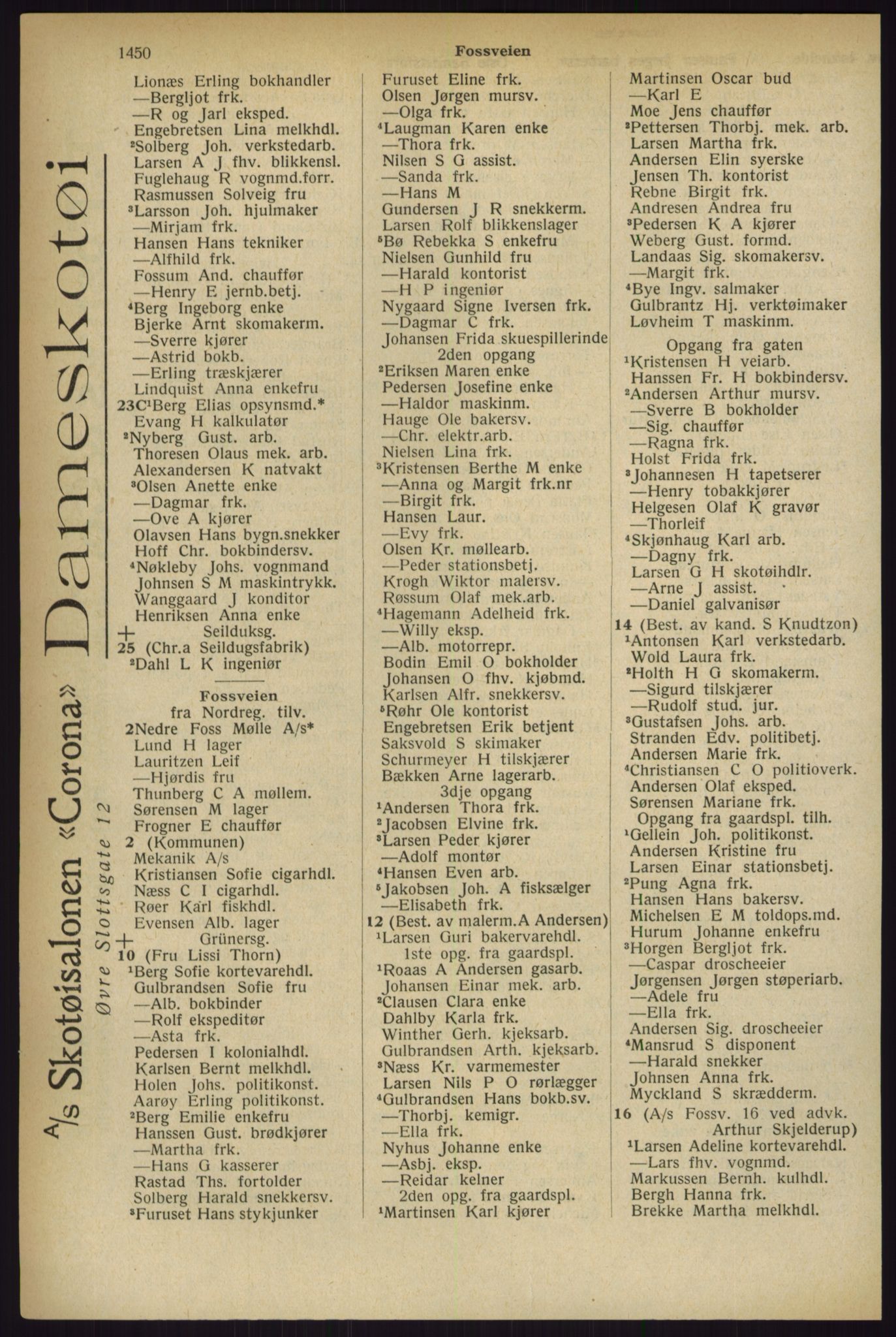 Kristiania/Oslo adressebok, PUBL/-, 1927, s. 1450