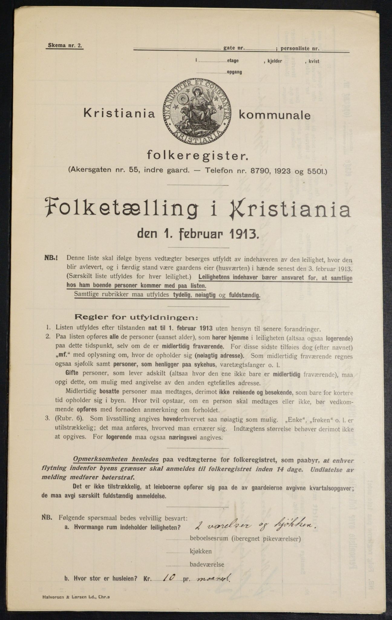 OBA, Kommunal folketelling 1.2.1913 for Kristiania, 1913, s. 111383