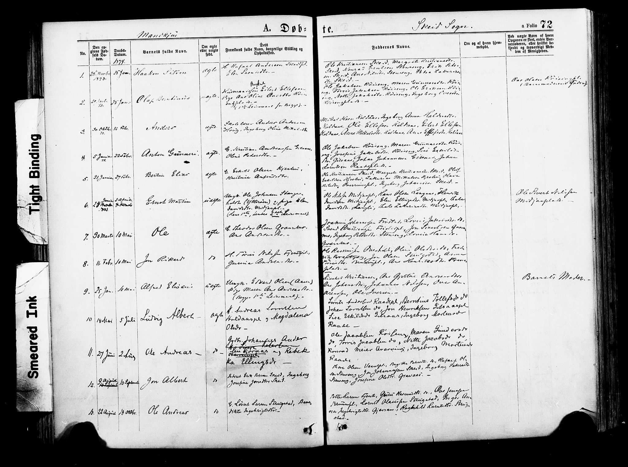 Ministerialprotokoller, klokkerbøker og fødselsregistre - Nord-Trøndelag, AV/SAT-A-1458/735/L0348: Ministerialbok nr. 735A09 /2, 1873-1883, s. 72