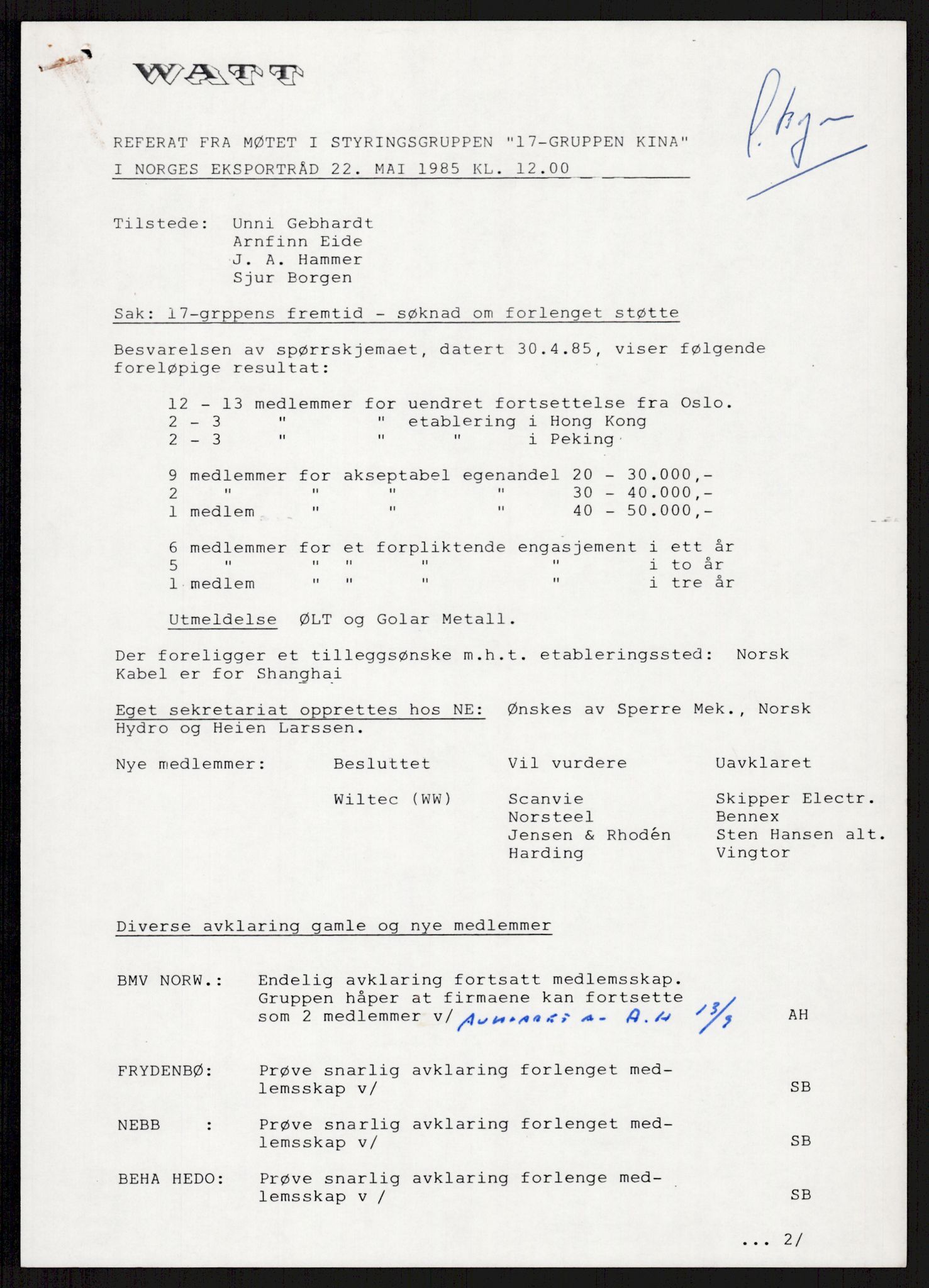 "17-Gruppen Kina", AV/RA-PA-1688/A/L0001: Møtereferater, 1979-1986, s. 209