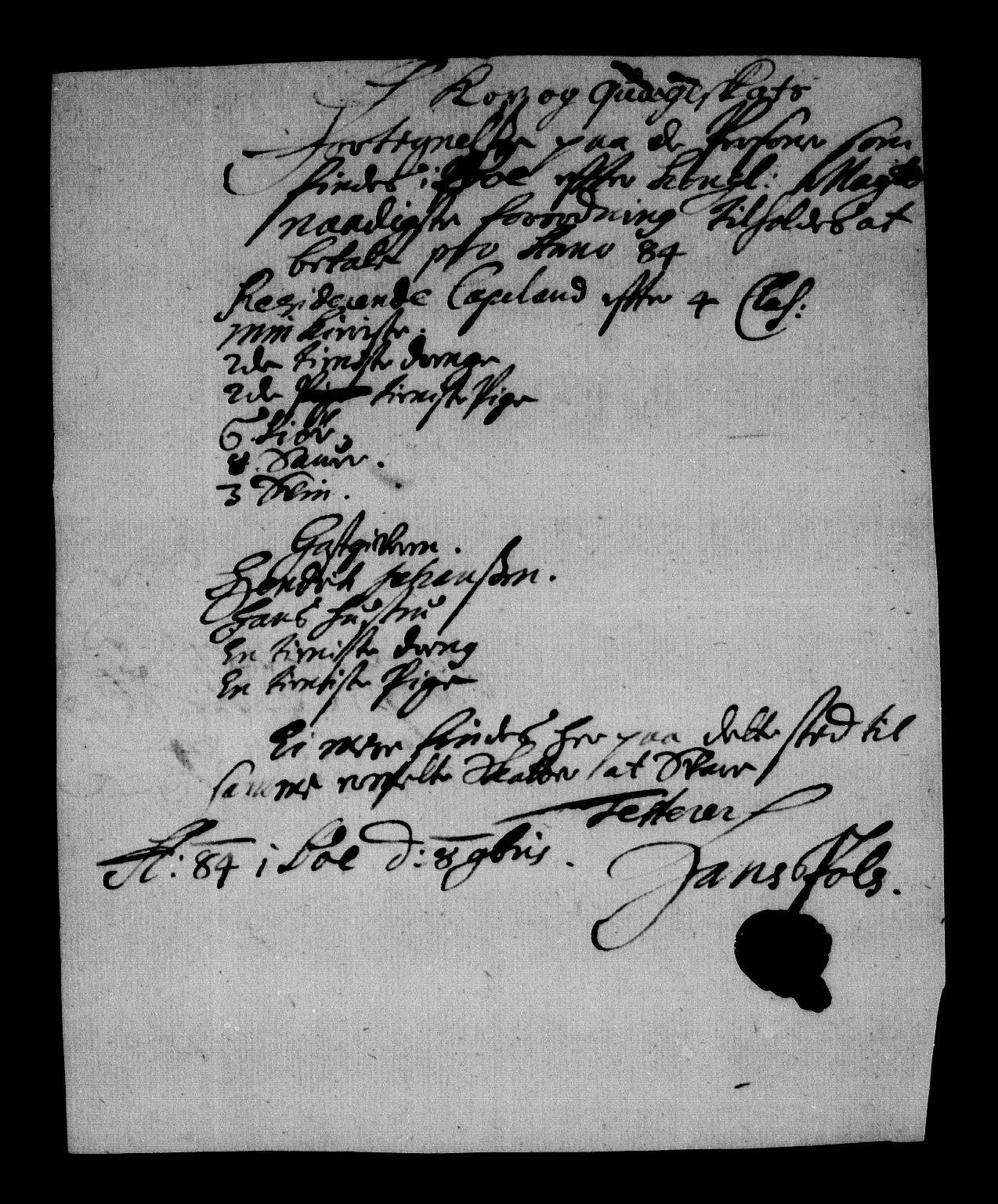 Rentekammeret inntil 1814, Reviderte regnskaper, Stiftamtstueregnskaper, Trondheim stiftamt og Nordland amt, AV/RA-EA-6044/R/Rg/L0076: Trondheim stiftamt og Nordland amt, 1684