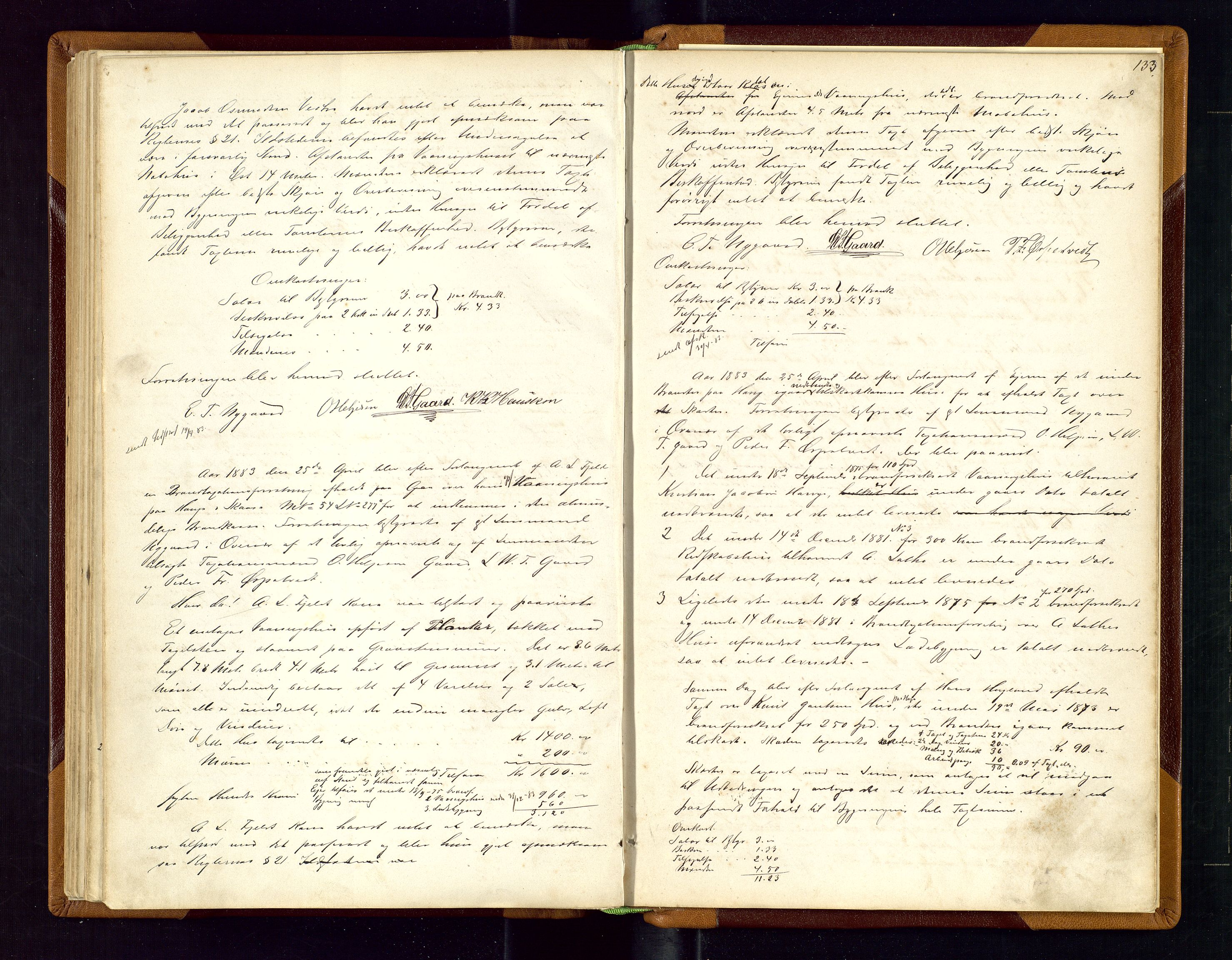 Torvestad lensmannskontor, AV/SAST-A-100307/1/Goa/L0001: "Brandtaxationsprotokol for Torvestad Thinglag", 1867-1883, s. 132b-133a