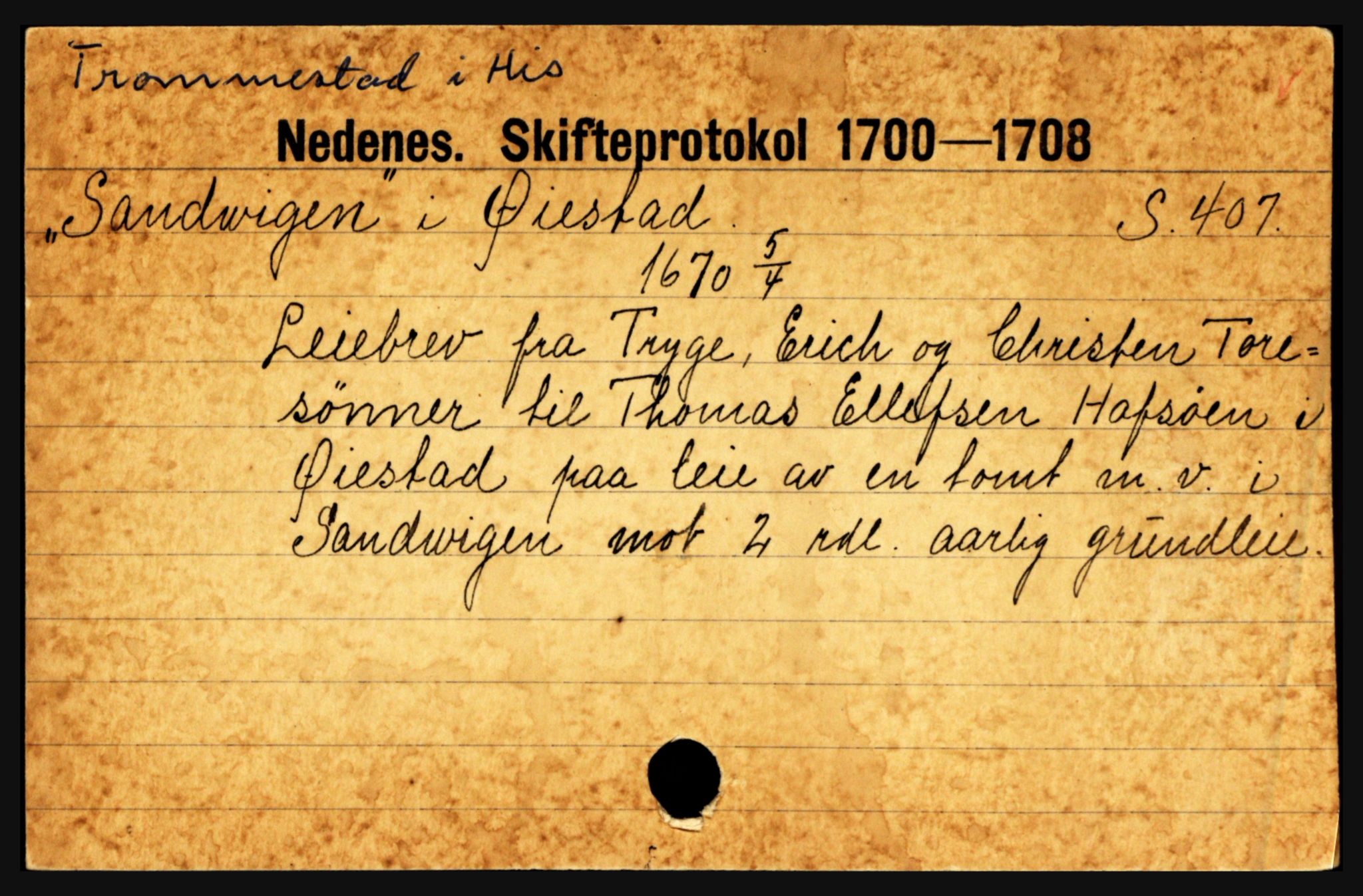 Nedenes sorenskriveri før 1824, AV/SAK-1221-0007/H, s. 30487