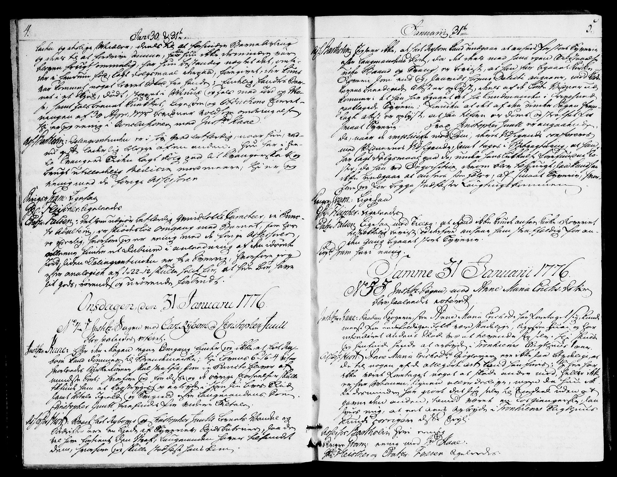 Overhoffretten 1667-1797, AV/RA-EA-2884/Ac/L0215: Voteringsprotokoll, 1776, s. 4-5